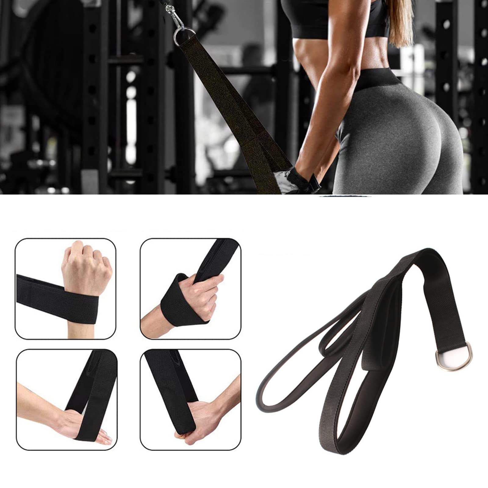 Tricep Corda di Fissaggio per Cavi di Due Dimensioni in Uno Extra Lungo Tirare Giù, Cinghie di Estensione per Tricipiti, Attrezzature da Palestra per Allenamento Domestico, Push Pull Down Tricep Rope
