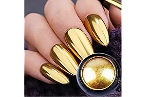 Holographic Mirror Gold Nail Chrome Powder Effect