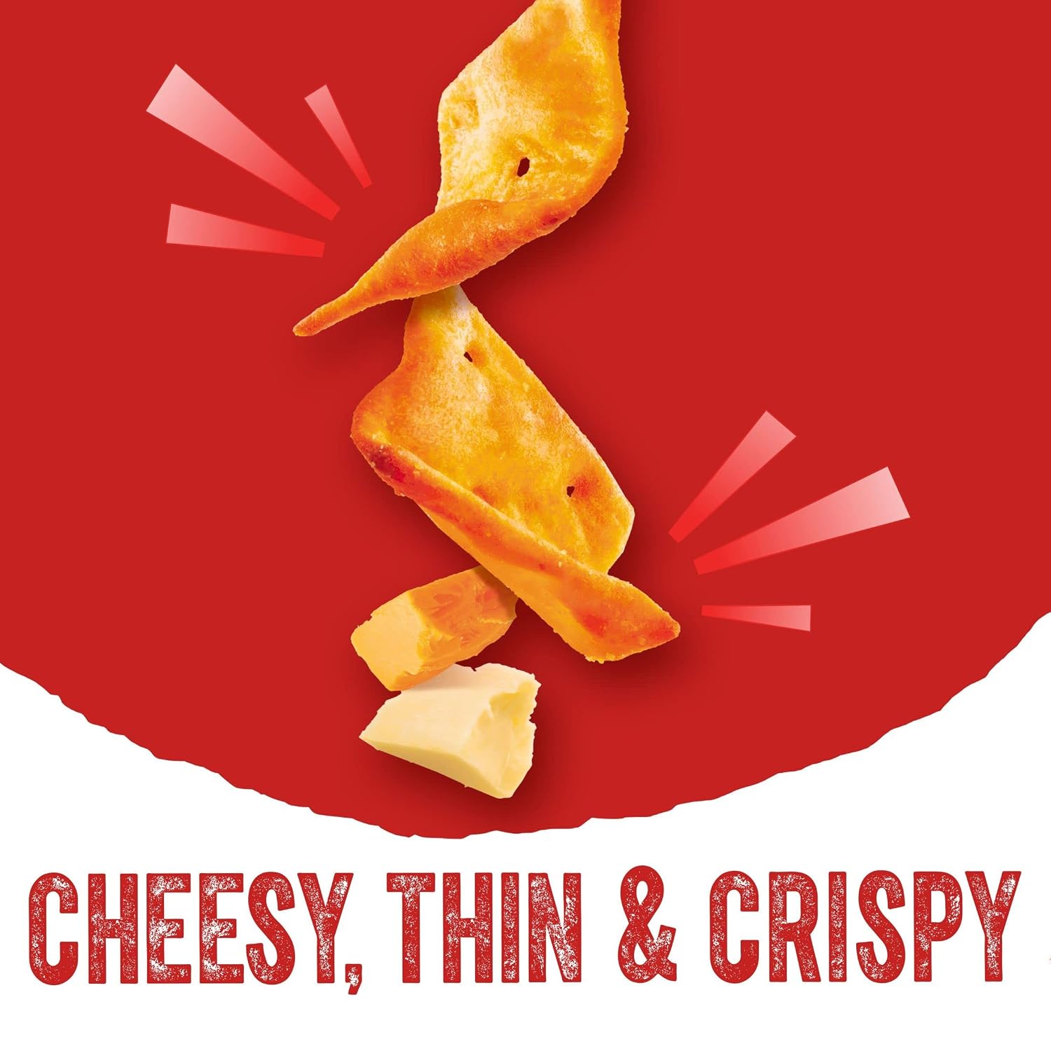 Cheez-It Snap'd Cheese Cracker Chips, Thin Crisps, Lunch Snacks, Double Cheese, 9oz Bag (12 Packs)
