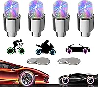 Vista 1 de Luces LED para neumáticos de automóvil, paquete de 4 unidades, tapones para válvulas de camión, bicicleta, carrito de golf, luz de rueda