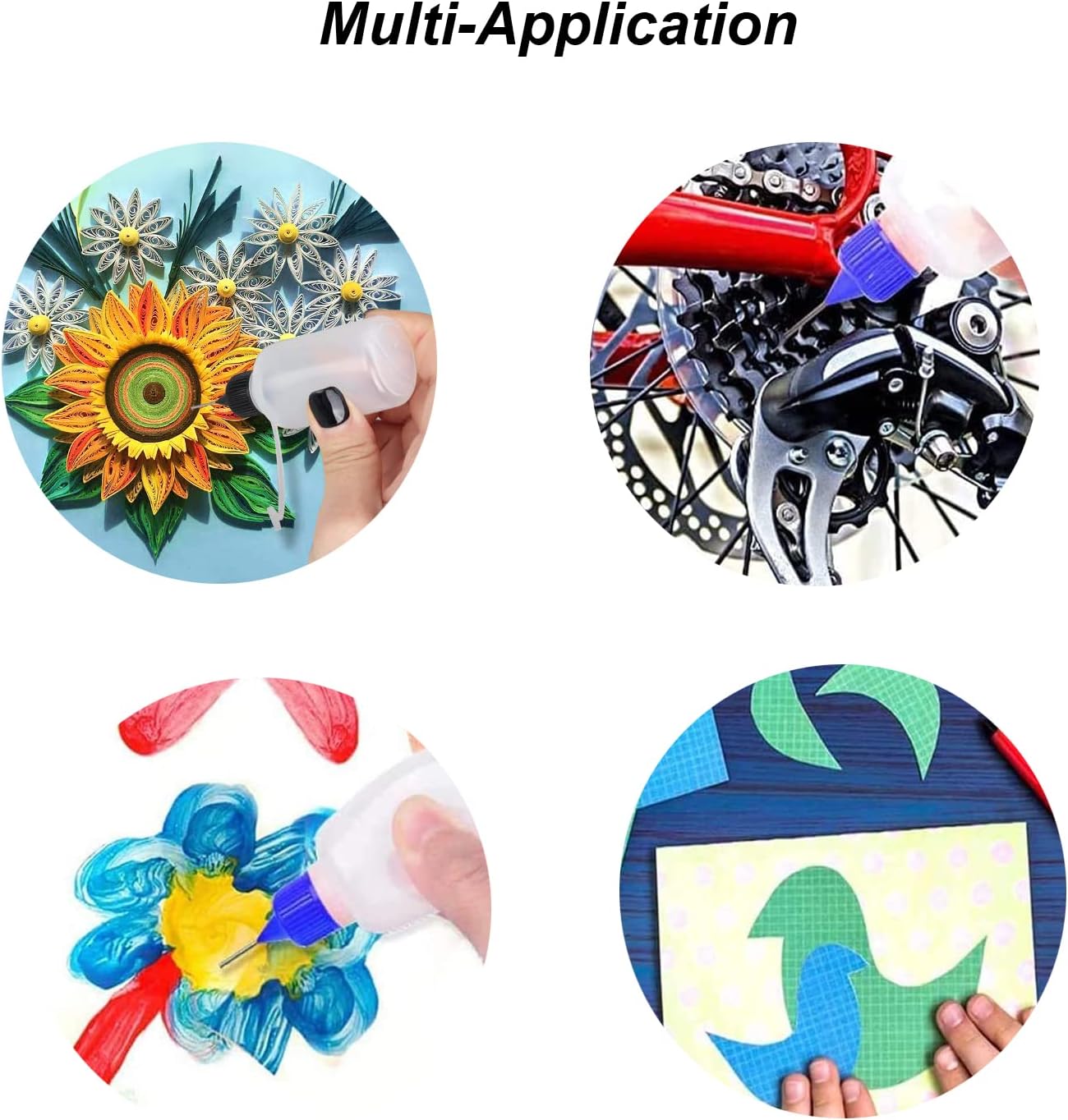 Precision Tip Applicator Bottles Set - 10ml Bottles with 25 Reusable Cups & 2 Mini Funnels for Versatile Use(37pcs-60ml set)