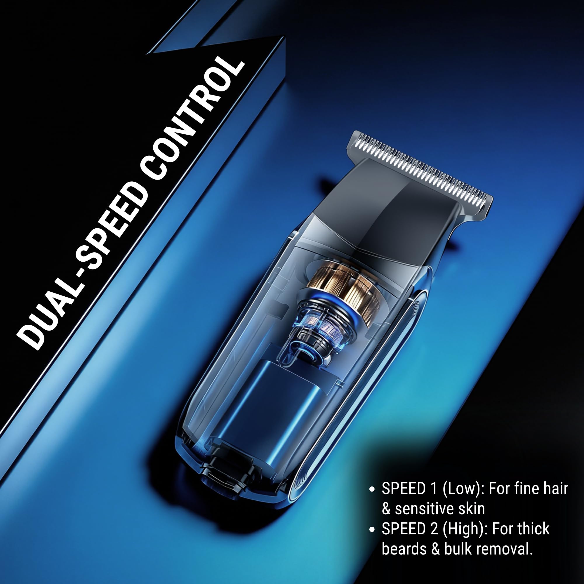 BarberBoss Rasoir électrique 3 en 1 pour homme, kit de tondeuse de voyage pour homme, tondeuse à barbe et à cheveux, tondeuse nez et oreille (Bleu Marine Métallisé)