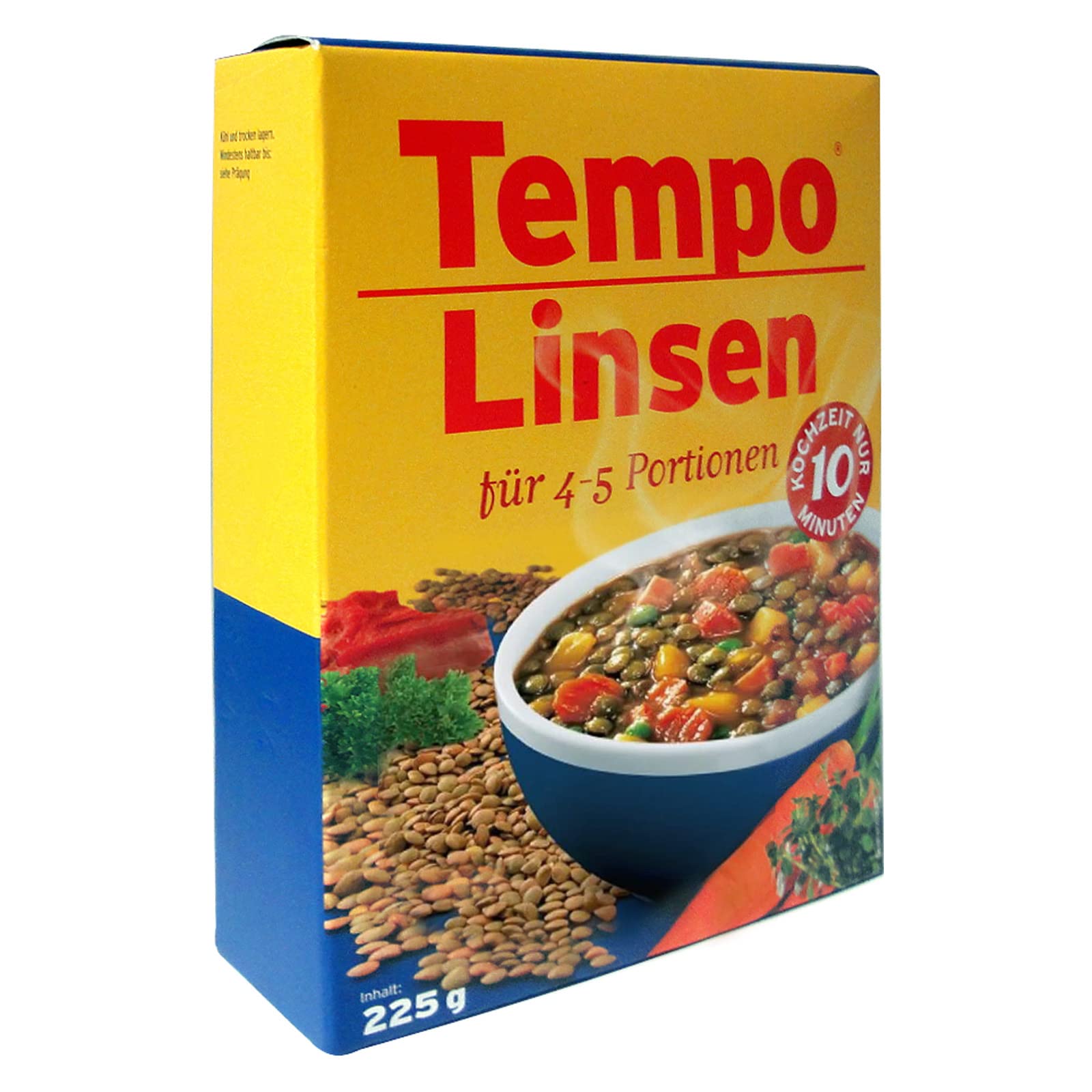 10er SparpackTempo Linsen, (10 x 225 g) für je 4-5 Portionen, schnell und einfach zuzubereiten Linsengericht Linseneintopf