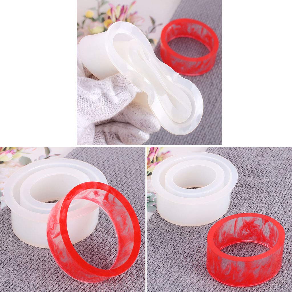 Stampo in silicone trasparente a forma di uovo, per resina epossidica, a forma di fiore vero, design aperto, per braccialetti in resina