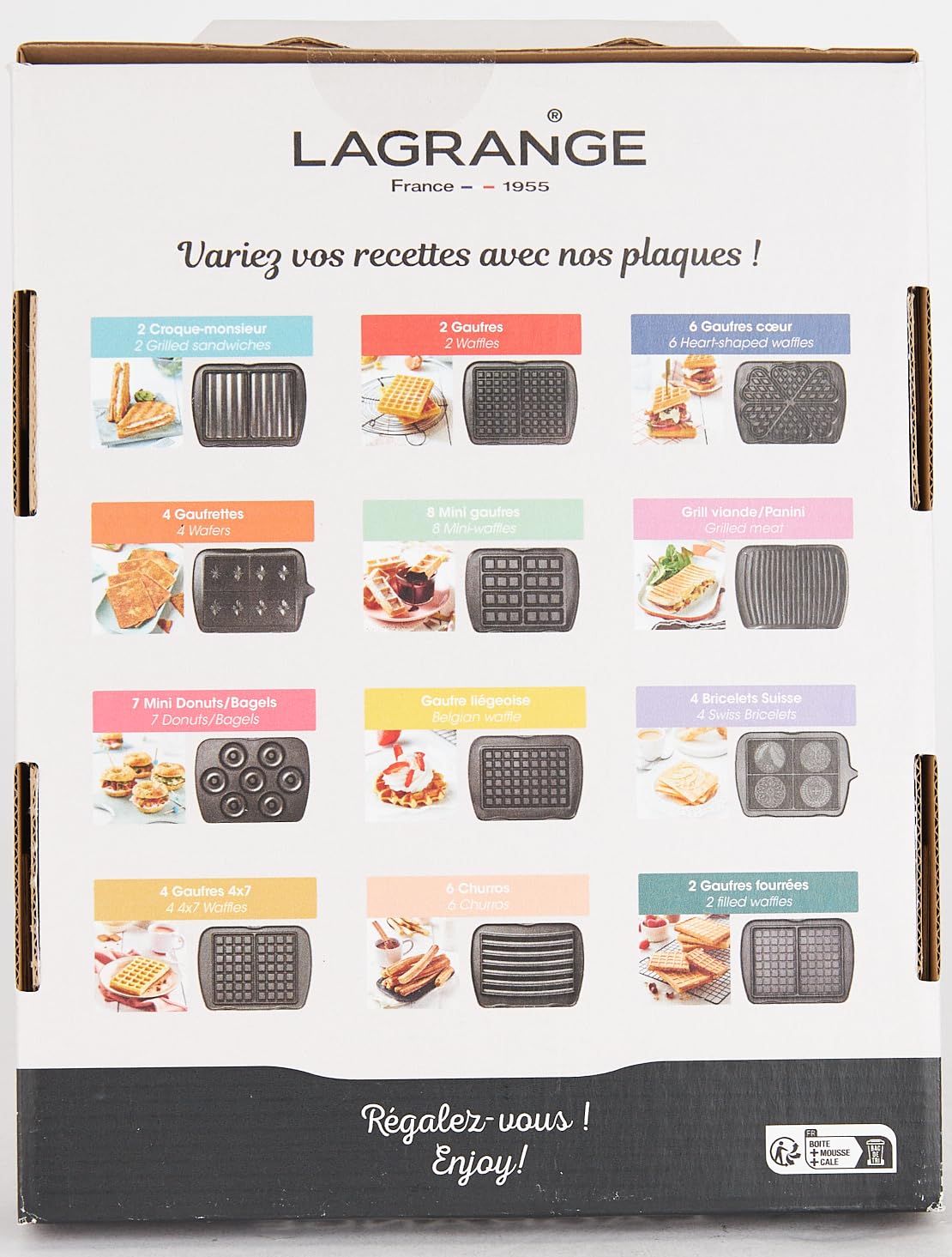 LAGRANGE Mini-Donuts & Bagels Platten Für Waffeleisen – 7-fach, Aluguss, Antihaft – Kompatibel Mit Premium-Waffeleisen