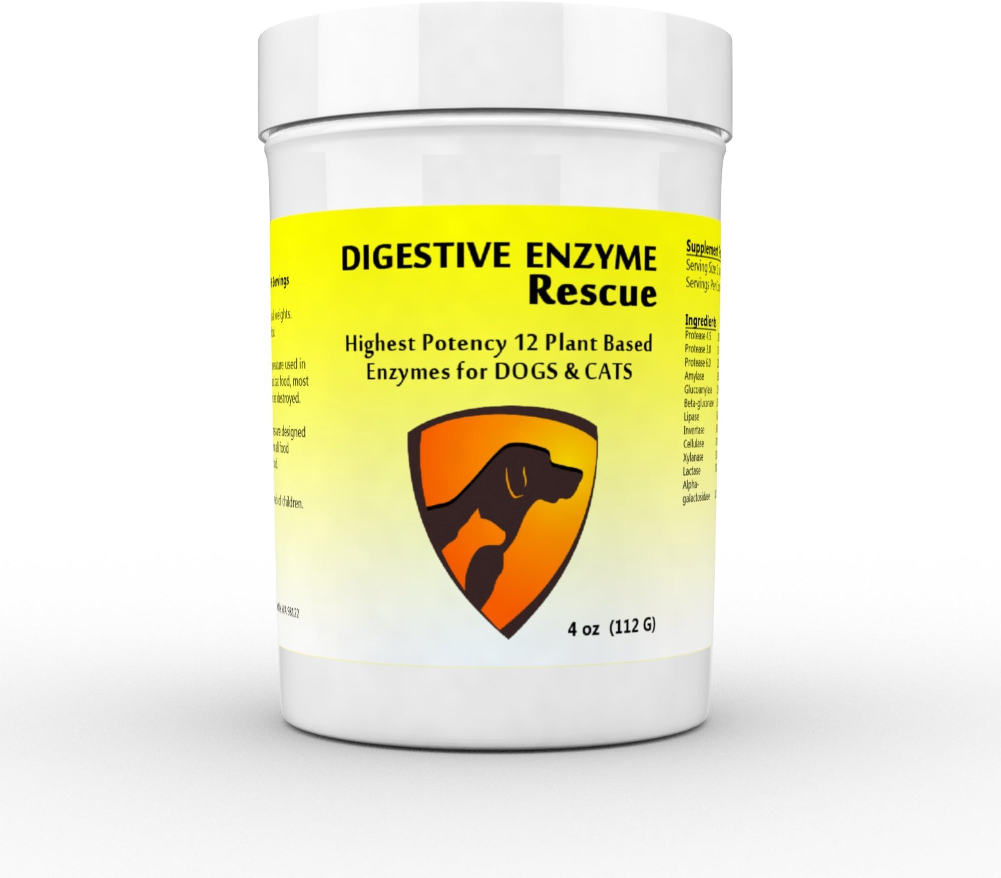 Digestive Enzyme Rescue for Dogs & Cats โ Gas Relief, Improves Digestion, Sensitive Stomach, Itchy Skin, Allergies, Ear Infections, Diarrhea and Constipation - Best Plant Based Enzyme Supplement