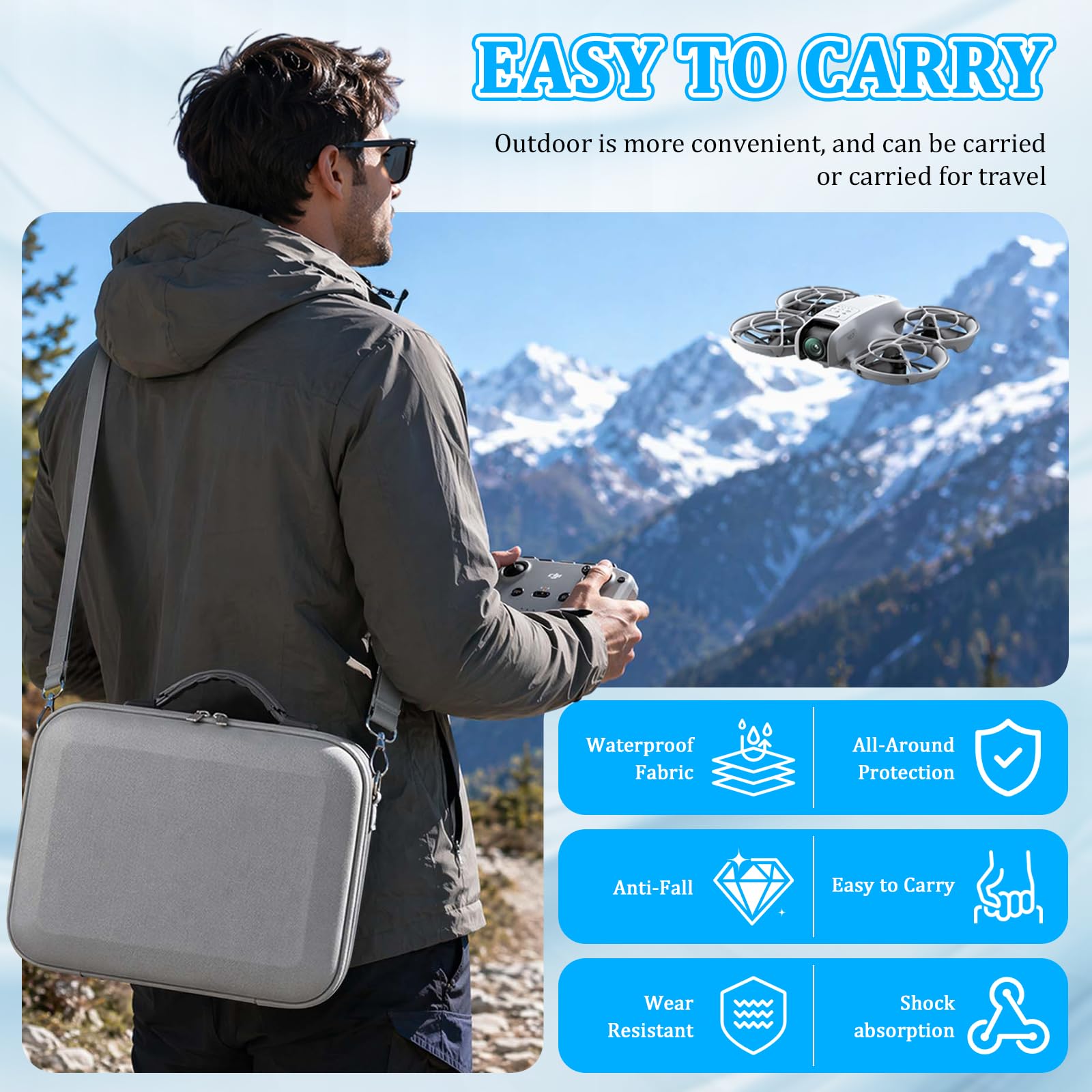 Custodia per DJI Neo 2,Borsa per DJI Neo 2,Borsa da Trasporto, Borsa di stoccaggio,per Controller RC-N3/Batteria Neo2, per Drone Stoccaggio,Proteggere
