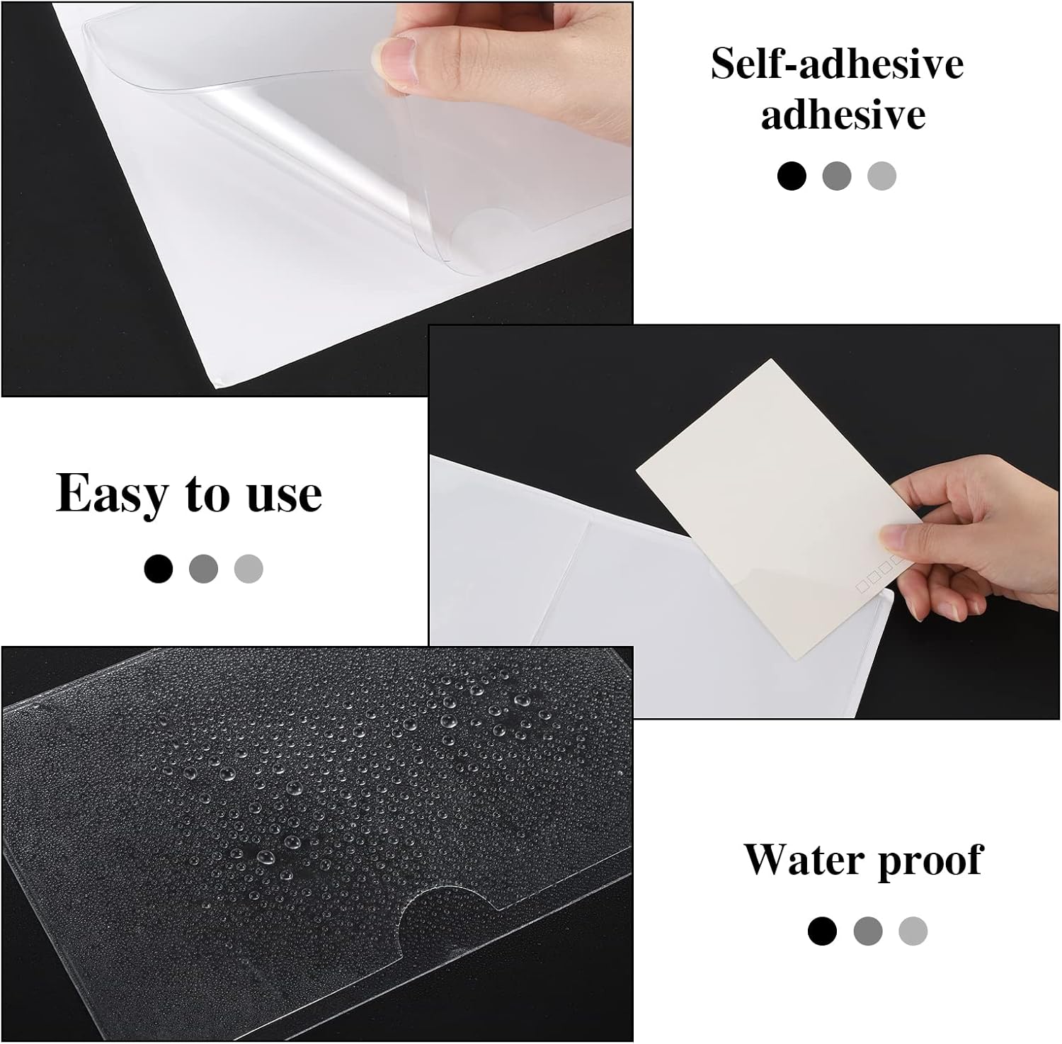 36 Pack Adhesive 4" x 6" Index Card Pockets Clear Plastic Labels Holders image 3