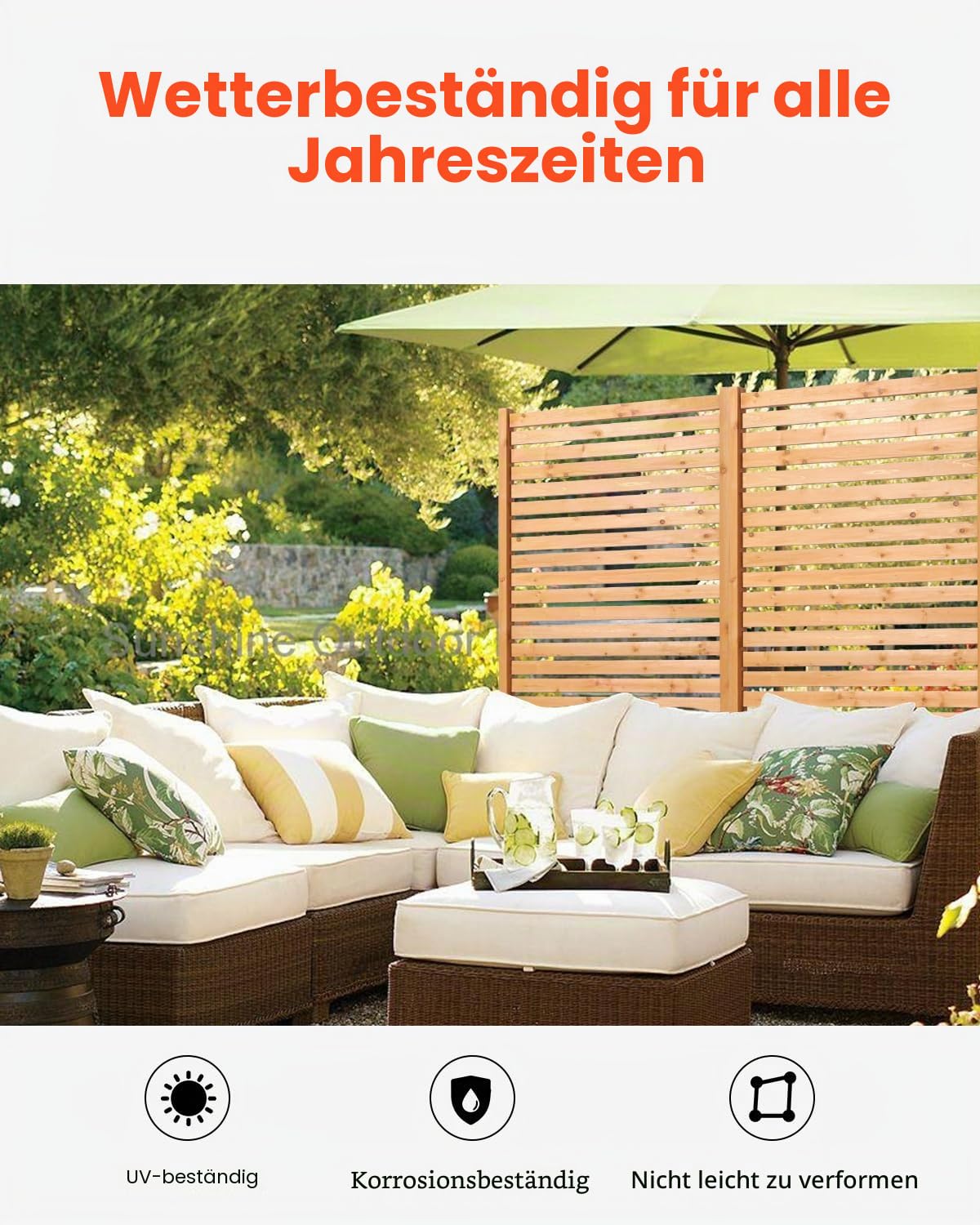 VEVOR Sichtschutz aus Holz, 91x6,3x187 cm, Raumteiler für den Außenbereich, freistehender Raumtrenner, dekorativer Trennwand für die Terrasse, Außentrennwand für Balkon, Terrasse, Rasen, Garten
