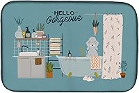 Vista 473 de Caroline's Treasures CK7824DDM - Tapete absorbente para secado de platos con diseño de bulldog inglés, rojo y blanco, para encimera de cocina, 14 x