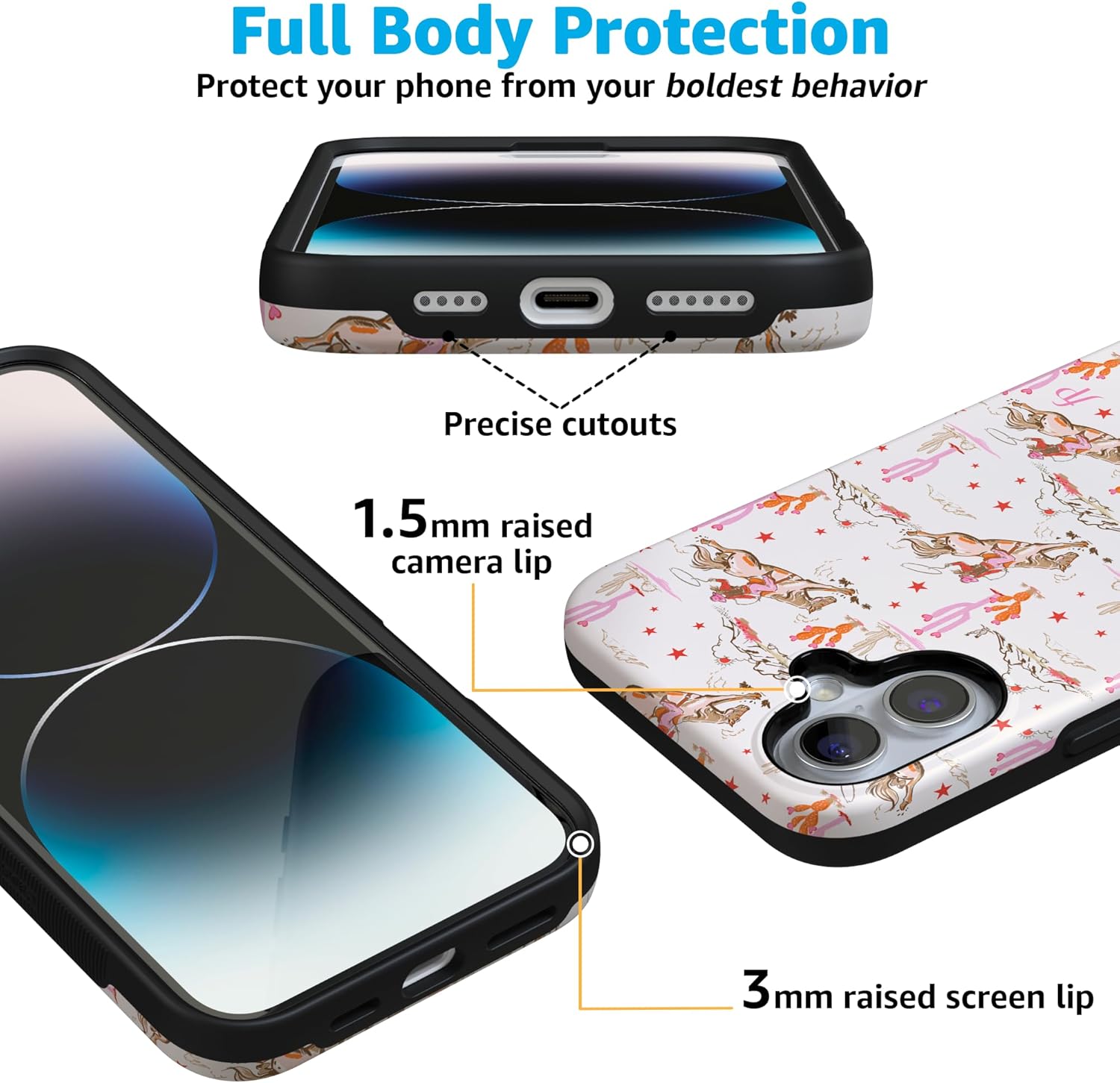 Casely iPhone 16 Case | Cowgirl Canyon | FashionPass x Bold Protective Design | Compatible with MagSafe