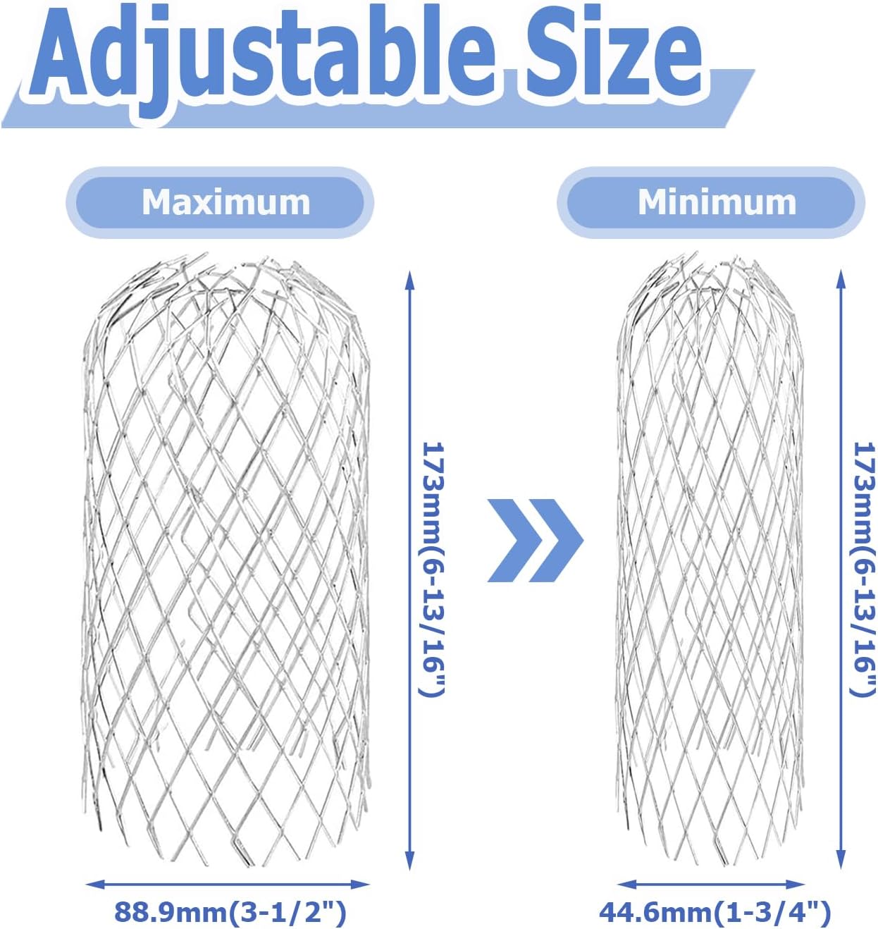 8 Packs Gutter Downspout Guards 3.5 Inch Aluminum Filter Strainer Down Pipe Filter Mesh Expandable Leaf Strainers Gutter Screen Covers Drain Pipes Protector for Preventing Leaves Debris Blockage
