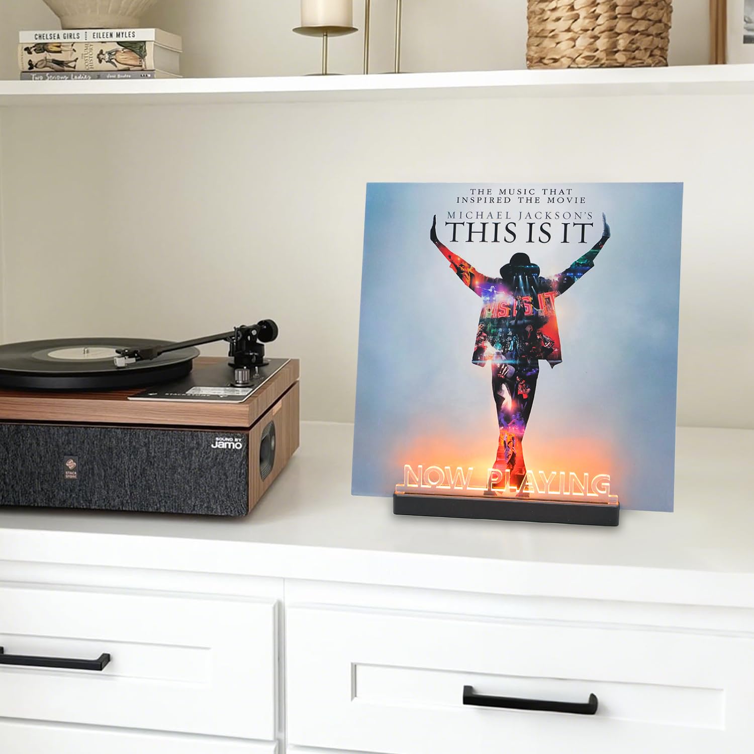 Amazon.co.jp: KAZAKA Now Playing Vinyl レコードスタンド、LEDライト
