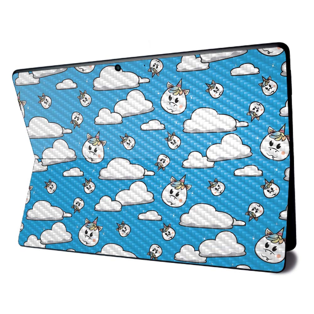 MightySkins Carbon Fiber Skin for Microsoft Surface Pro X - Unicorn Clouds | Textured Carbon Fiber Finish | Easy to Apply, Remove, and Change Styles | Made in The USA