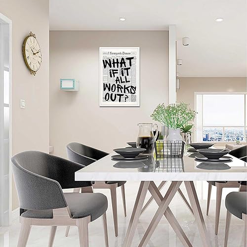 Miniatura 8 de Póster de periódico retro en blanco y negro con texto en inglés What If It All Workout, lienzo para pared, cita positiva, impresiones minimalistas,