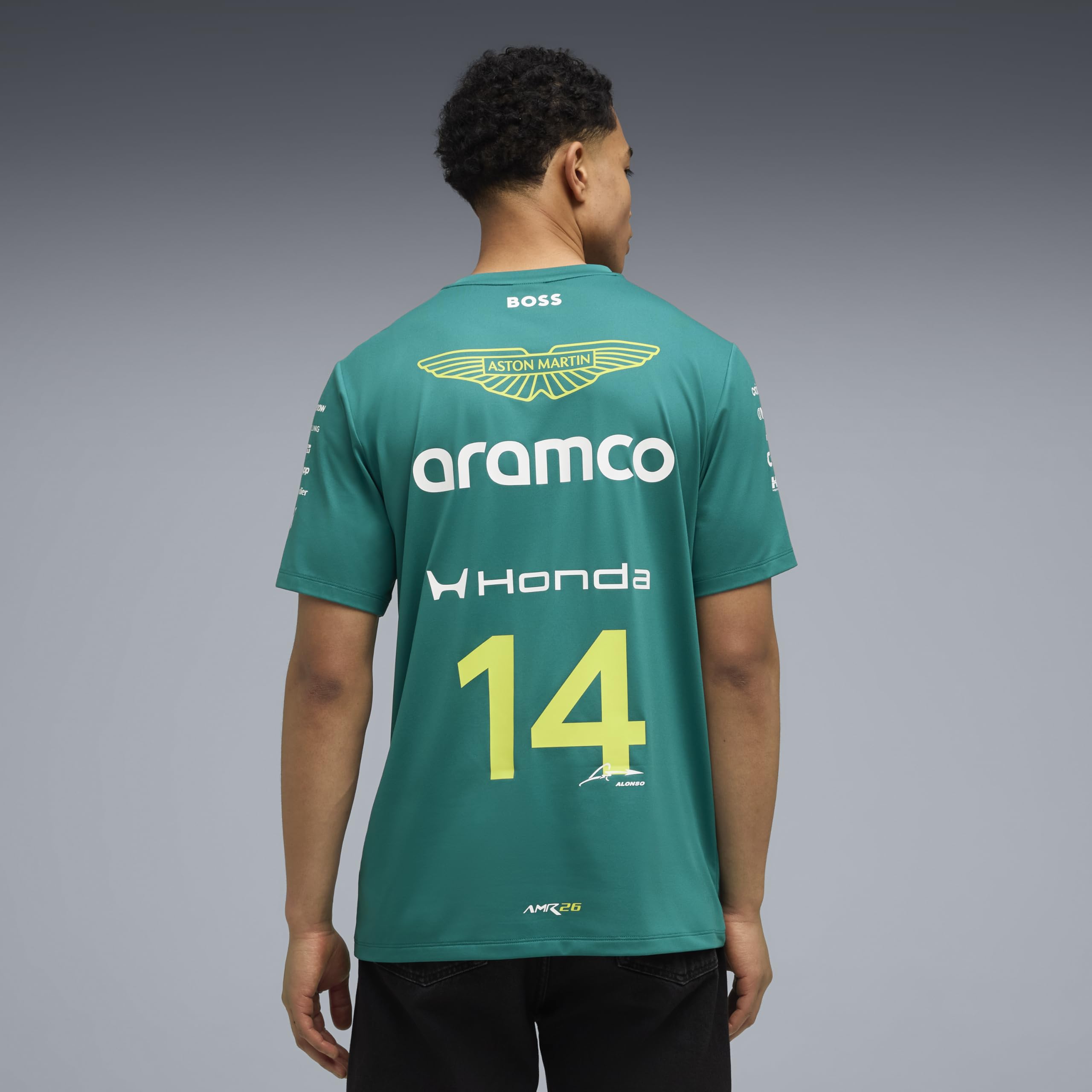 PUMA Aston Martin F1 2026 T-Shirt Team Fernando Alonso Uomo – Verde