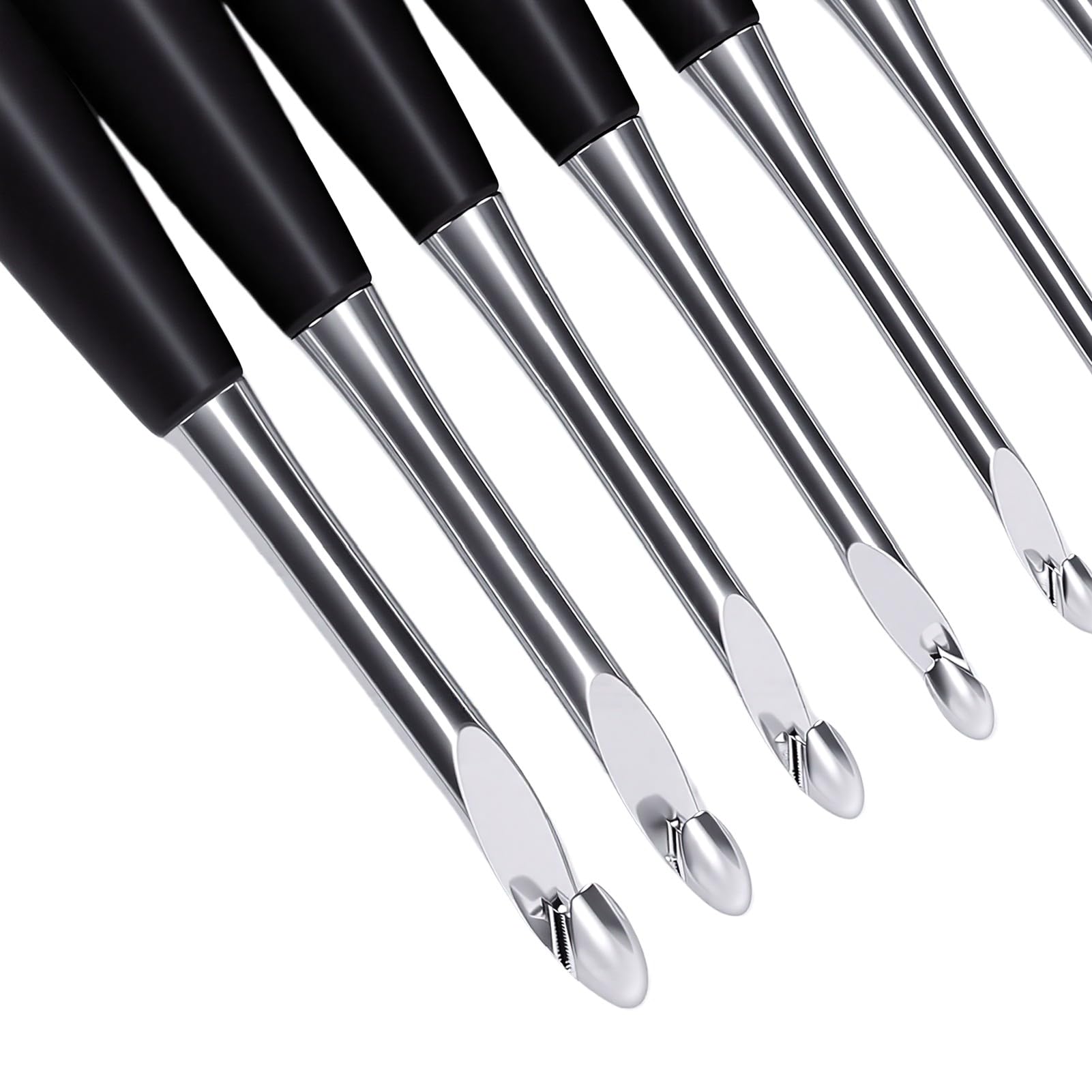 Zhjvihx Zestaw Ergonomicznych Szydełków, 9 Rozmiarów, Aluminiowe Druty Dziewiarskie o średnicy 3,5–8,0 Mm z miękką, antypoślizgową rączką, do Rękodzieła z Przędzy i dla Początkujących