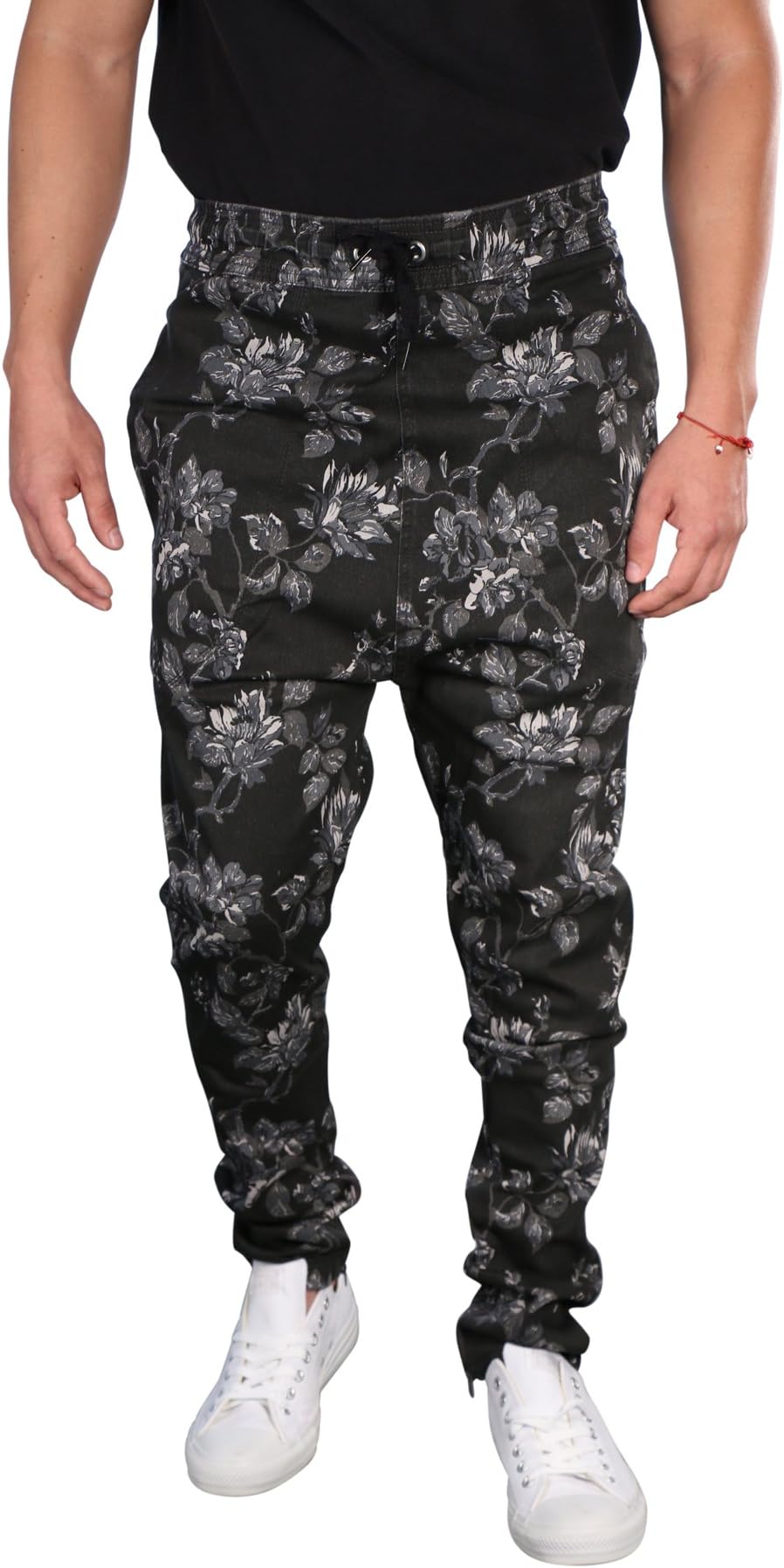 Dirty Robbers Denim Co. Men's Slim Fit Zippered Leg Pants-Floral-32
