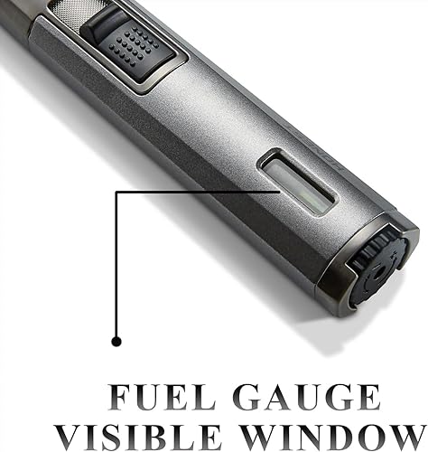 Miniatura 4 de Zoocura Encendedor recargable de butano ajustable, encendedor de doble llama para encendedores multiusos para parrilla, barbacoa, campamento (gas