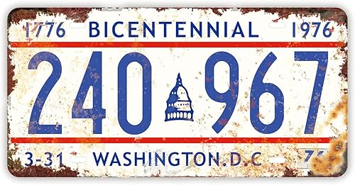 Réplica de matrícula en relieve, diseño de base de los años 70, etiquetas de registro de automóvil de estilo retro vintage, 12 x 6 pulgadas