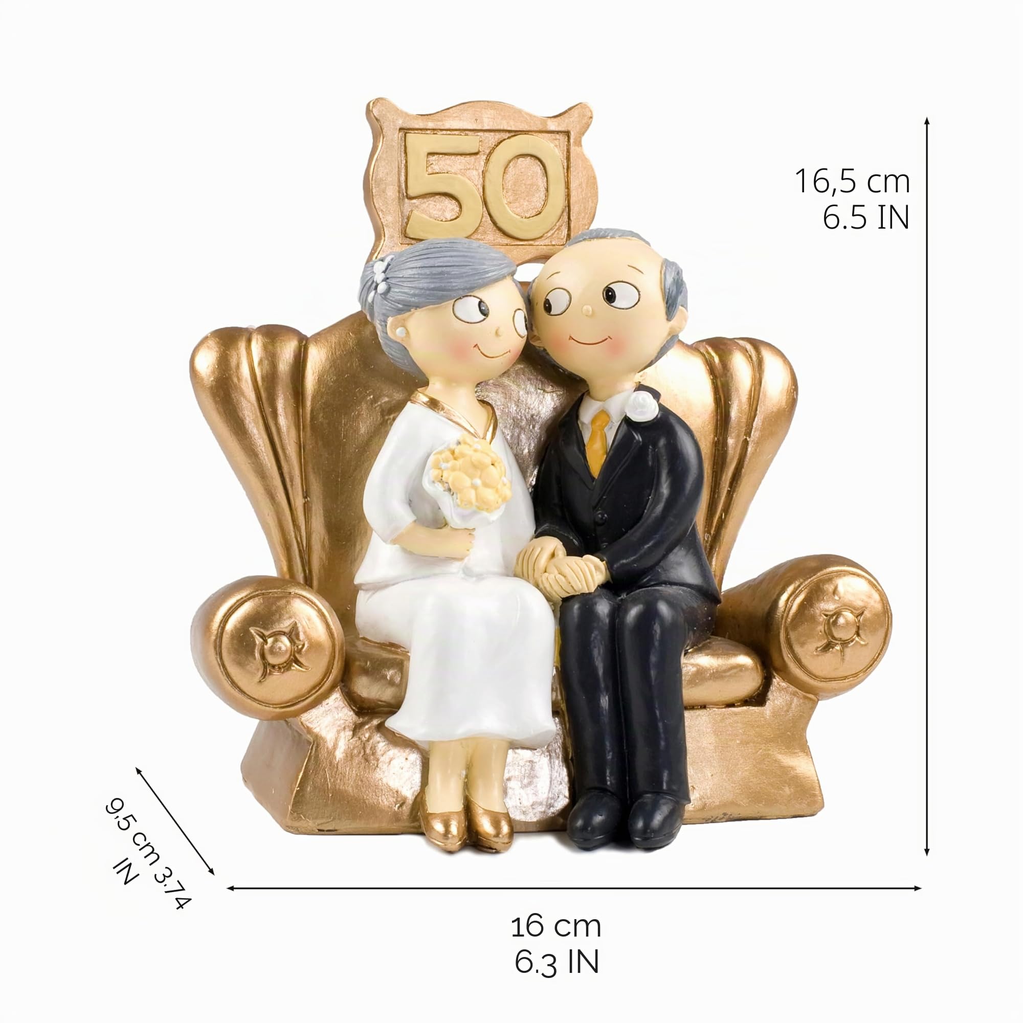 Mopec Pop & Fun - Figura per Torta di Nozze d'oro, 50° Anniversario