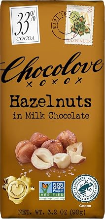 Chocolove, Bar Milk Chocolate Hazelnuts, 3.2 Ounce