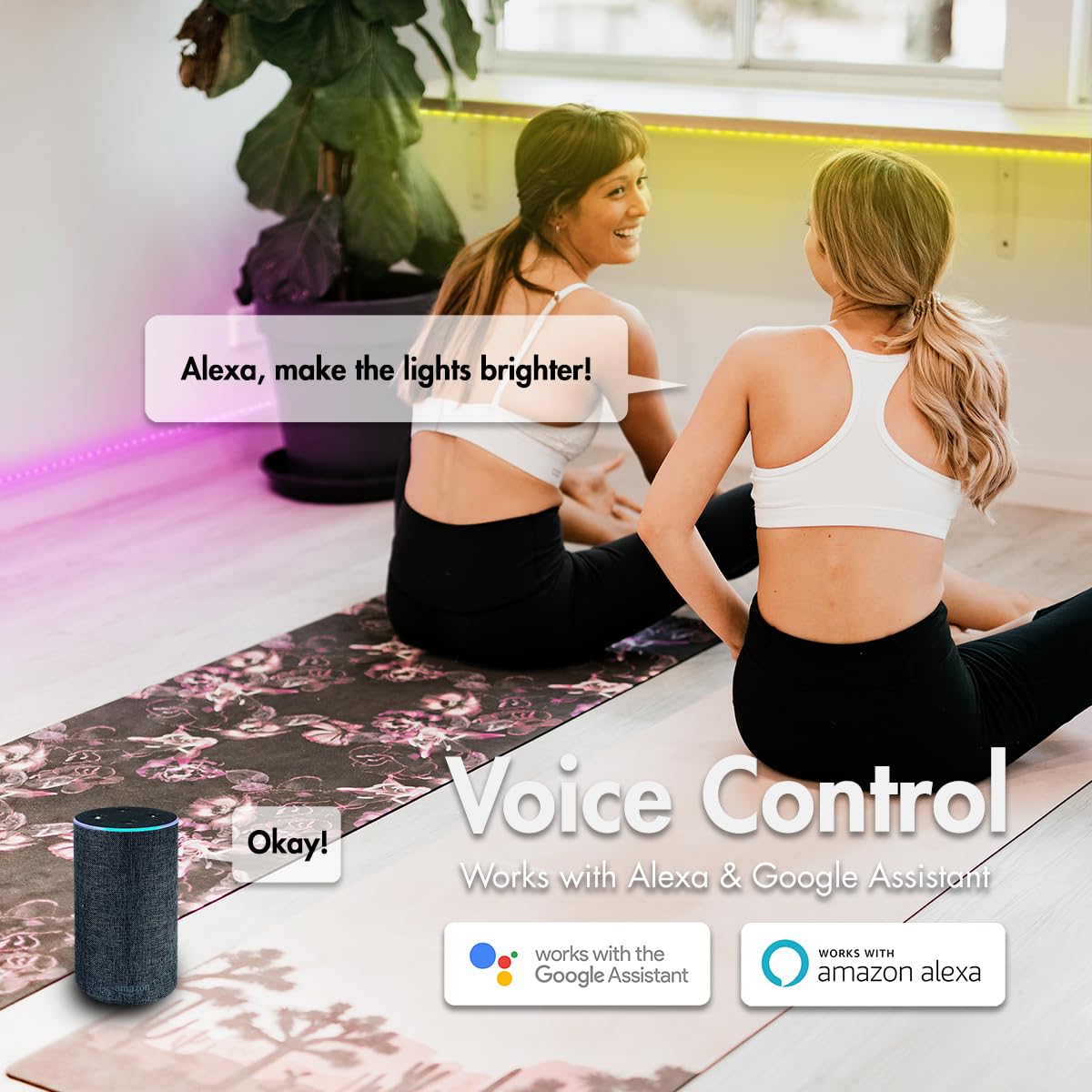 LogiLink SH0127 - Wi-Fi Smart Home taśma LED RGB + W, samoprzylepna, 300 lm, kompatybilna z Tuya, obsługuje Amazon Alexa i Google Home, 5 m
