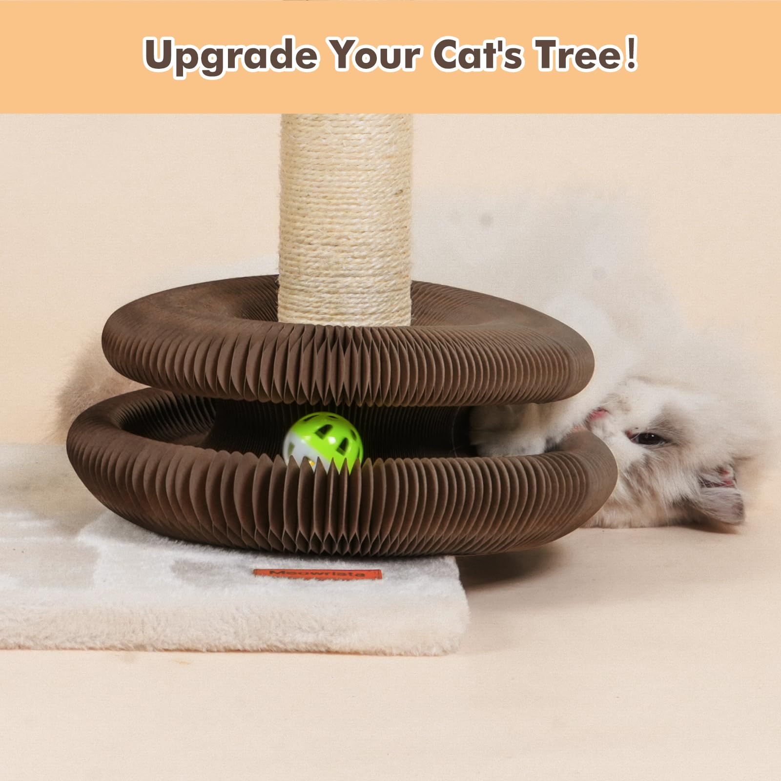 Griffoir pour Chat Magique Organ – Jouet Interactif en Carton avec Balle, Circuit de Jeu Evolutif pour Chatons et Chats d'Intérieur, Puzzle d'Intelligence et Griffoir Pliable