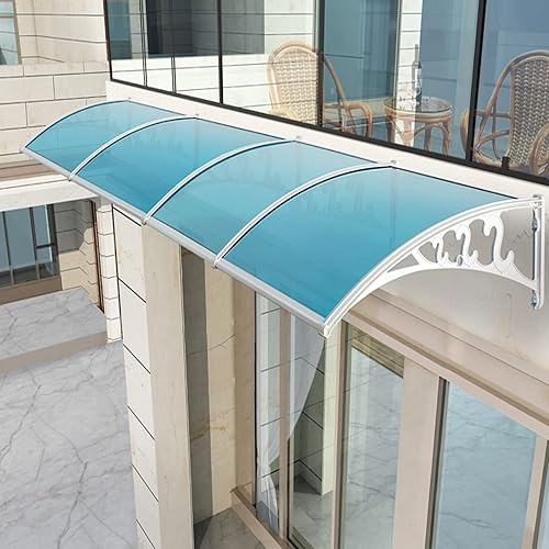 Miniatura 6 de Toldo azul moderno para ventana de patio, protección contra la lluvia y la nieve, refugio silencioso de policarbonato para jardín, porche, puerta de