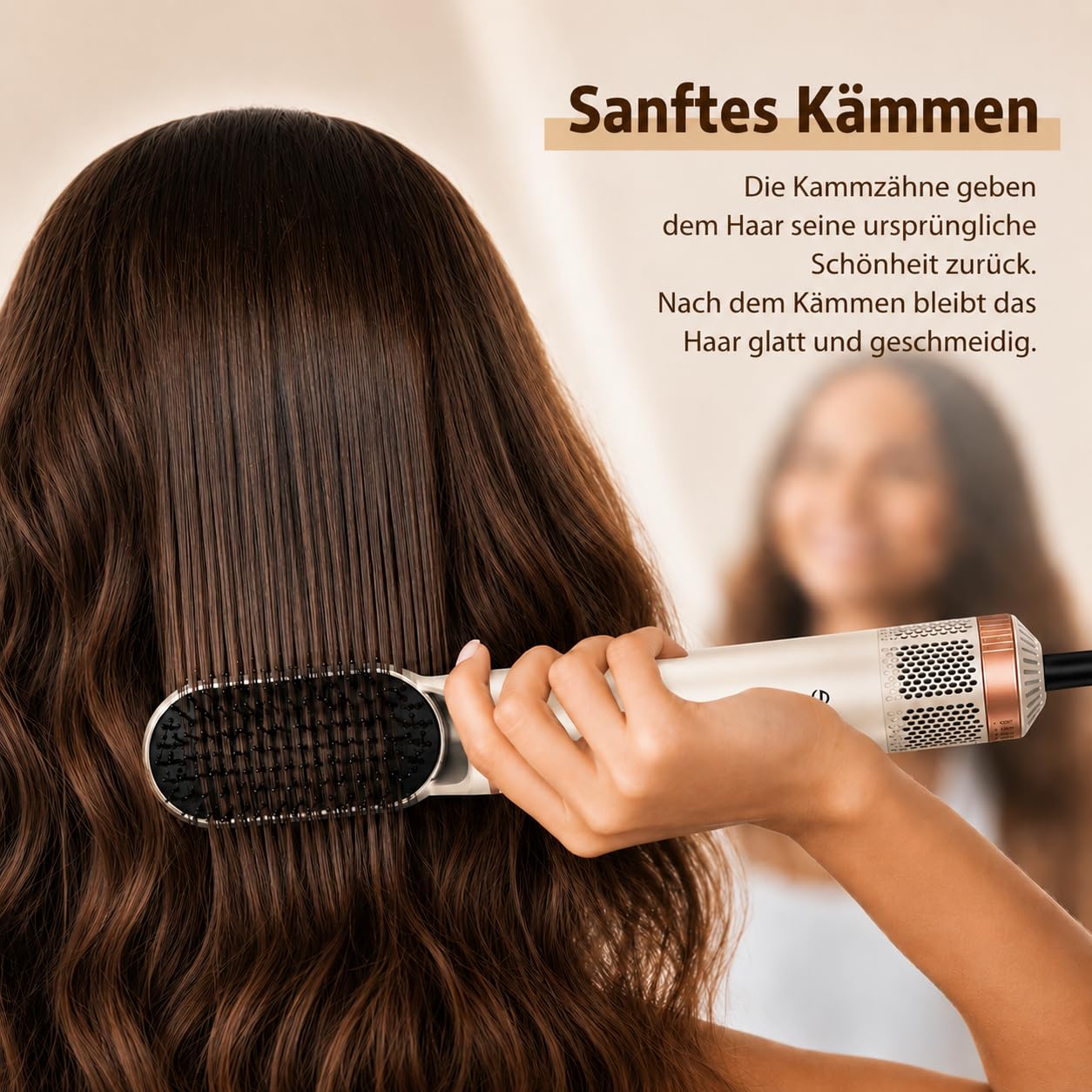 Airstyler 5-in-1, Multifunktionaler Hairstyler Set mit Warmluftbürste, Ionen Föhn, Professioneller Haar styler, Lockenstab Automatisch, Volumen Föhnbürste, Glätten und Locken, Zum Styling