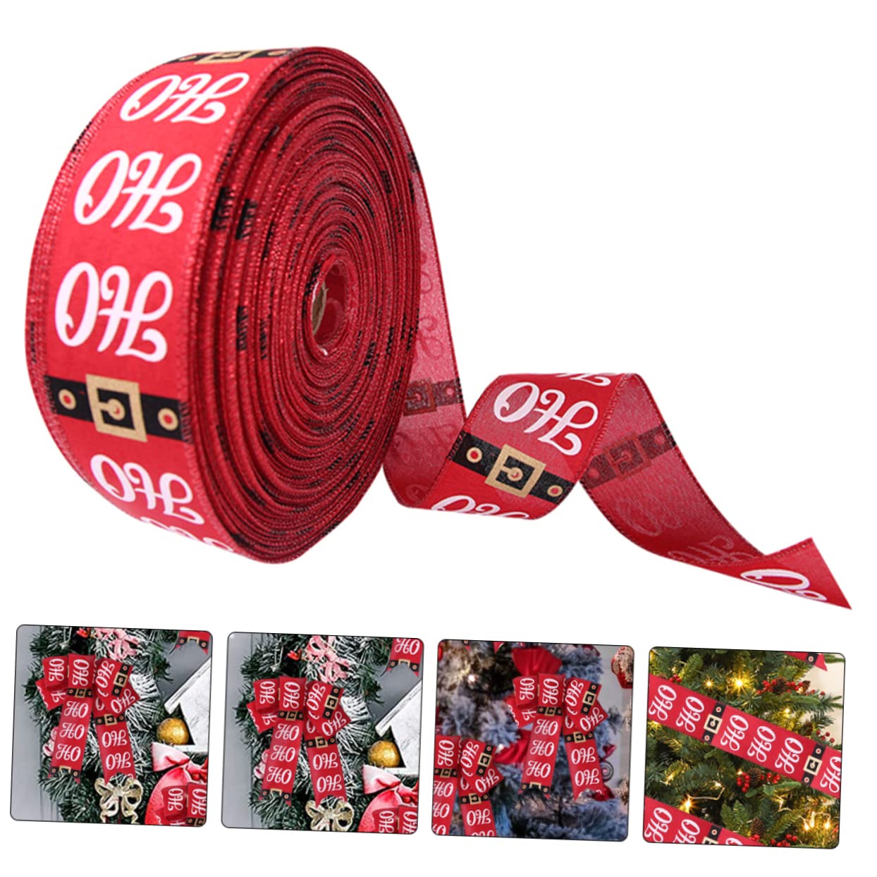 Amosfun 4stücke Weihnachtsband Für Weihnachtsbaumdeko Rotes Schleifenband Aus Feinem Leinenmaterial Für Kränze Und Festliche Projekte