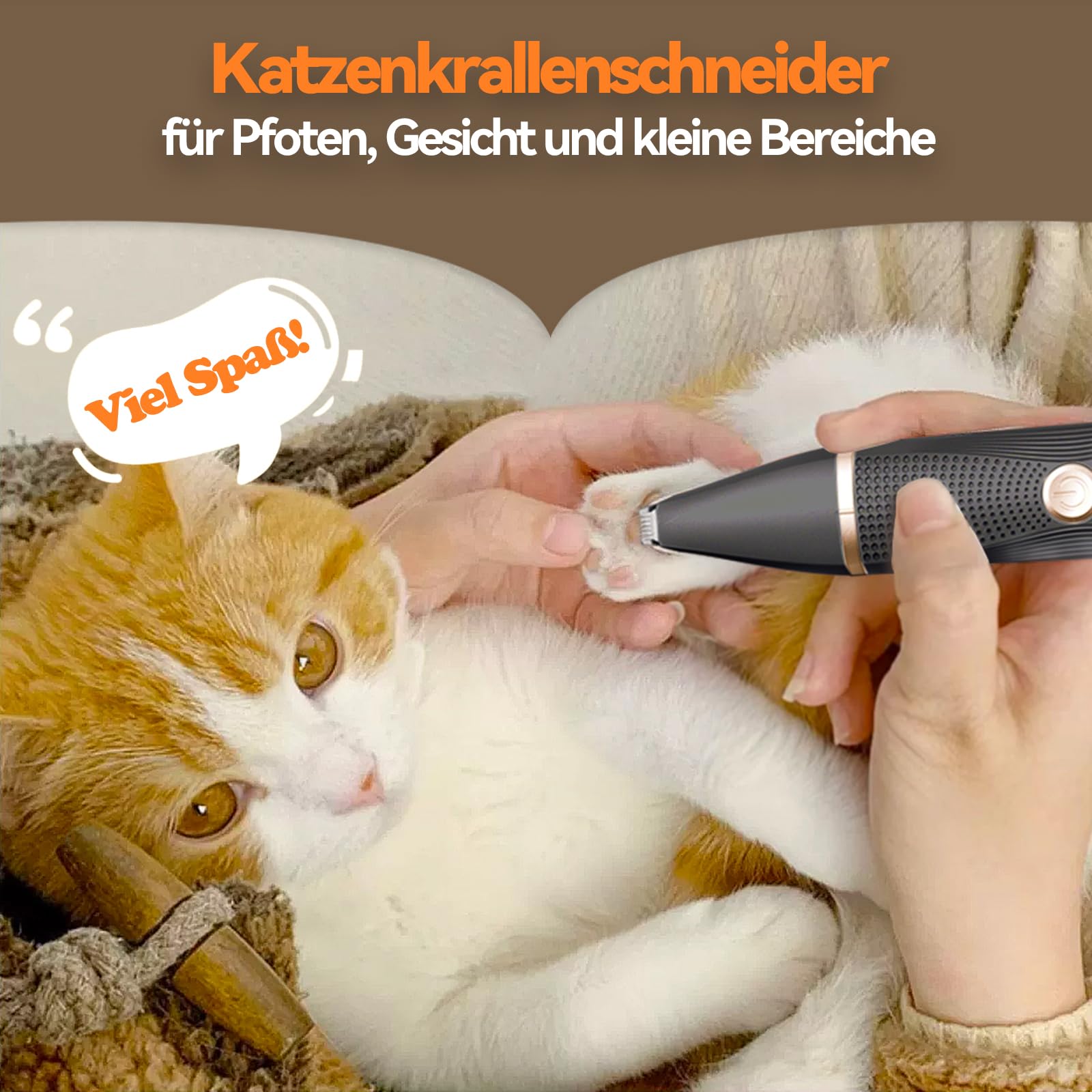 Leise Schermaschine Katze Set,Profi Haarschneidemaschine für Katzen Hunde Verfilztes Fell Pfotenhaare mit Pflegeschere & Kamm,USB-C-Aufladung, Schwarz