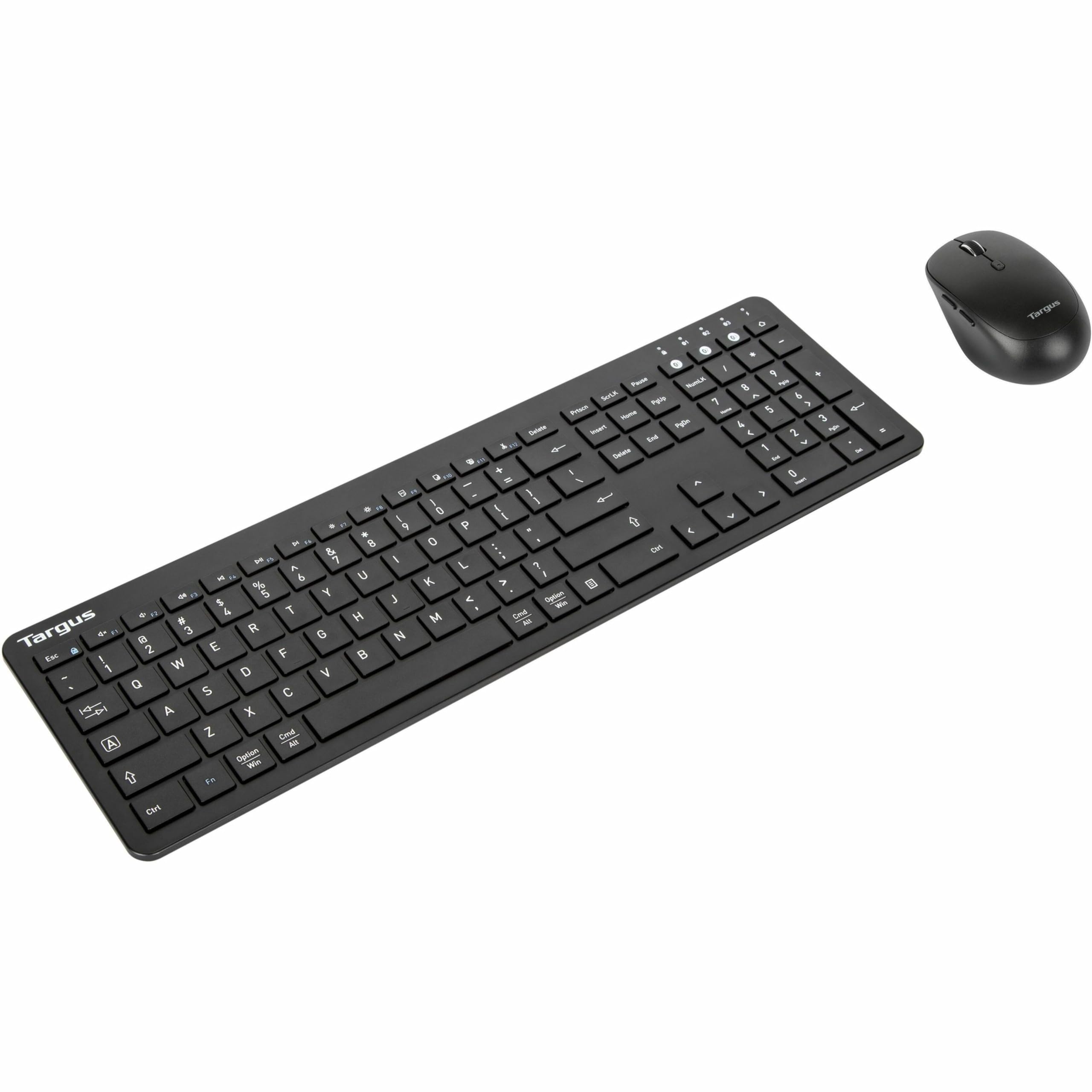 Targus Full-Size Multi-Device Bluetooth Keyboard and Mouse Bundle - Compatible with Chrome OS, Windows, macOS, iOS, and Android (AKM618AMUS)