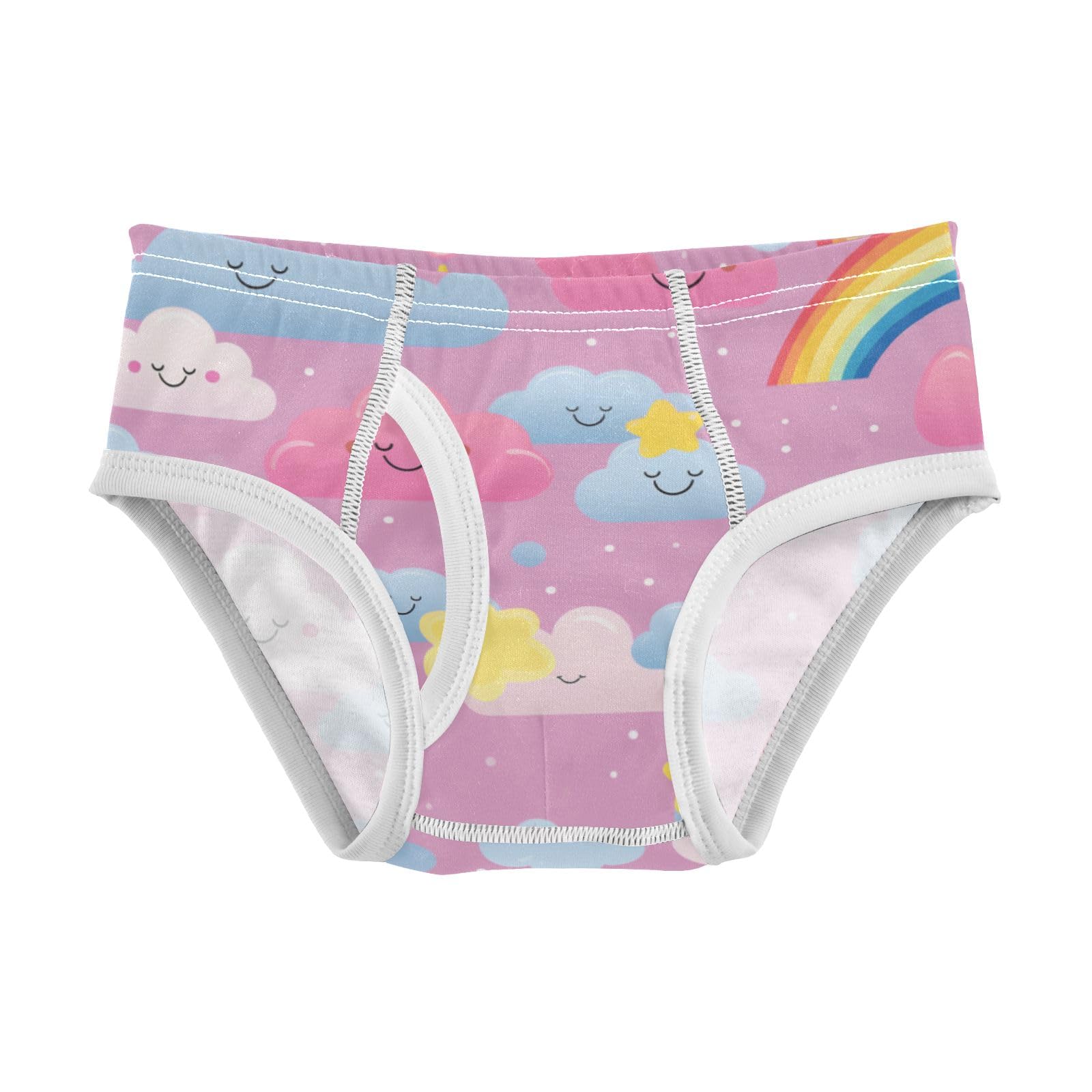 ALAZA Baby Boys Briefs Toddler Boys Underwear 100 Cotton Soft Rainbow Star Cloud 2T