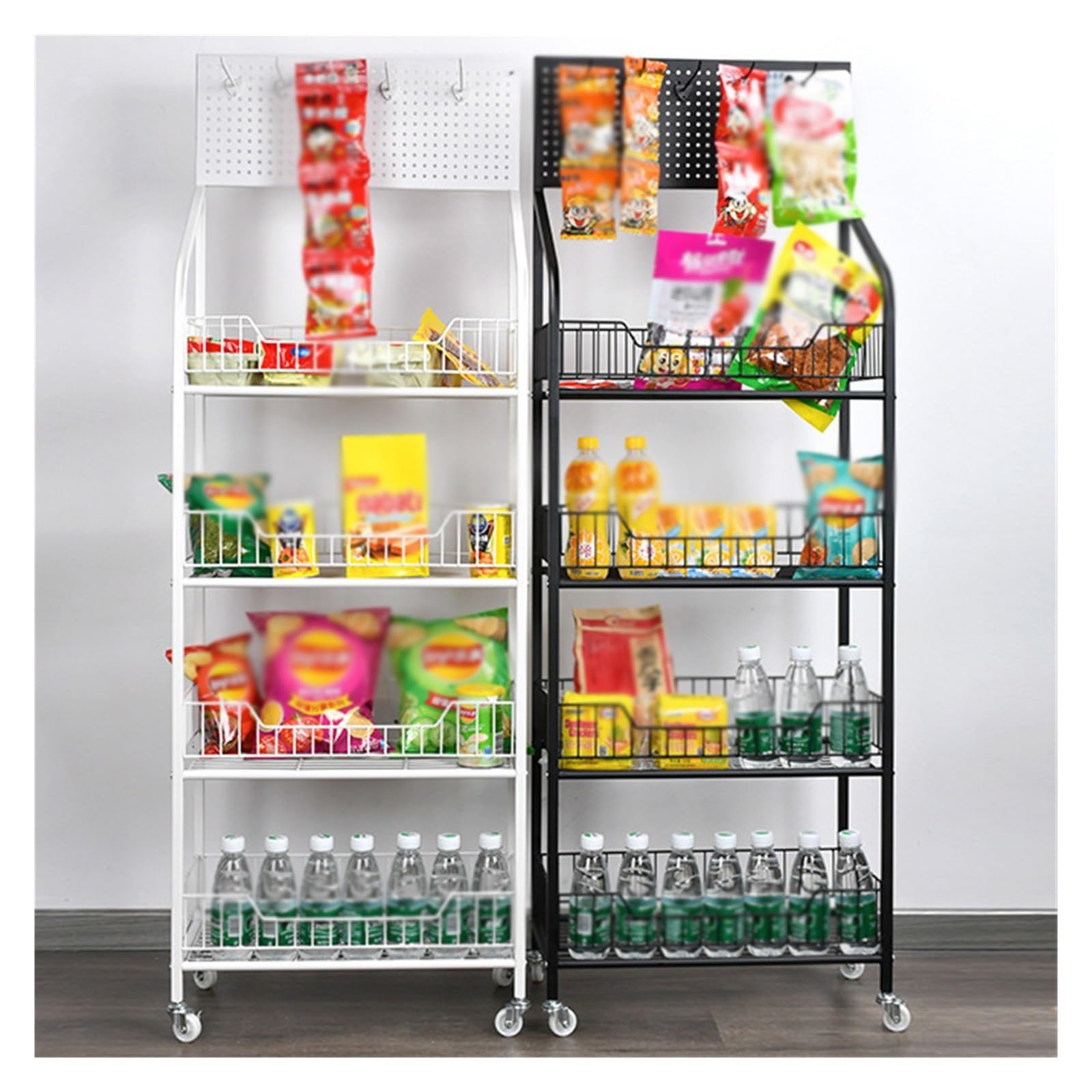 Expositor de Dulces y Snacks para Venta minorista: Expositor Negro para Cine en casa, despensa de Cocina y Organizador de Snacks de Oficina. Estante Funcional para fácil Acceso y almacenamie