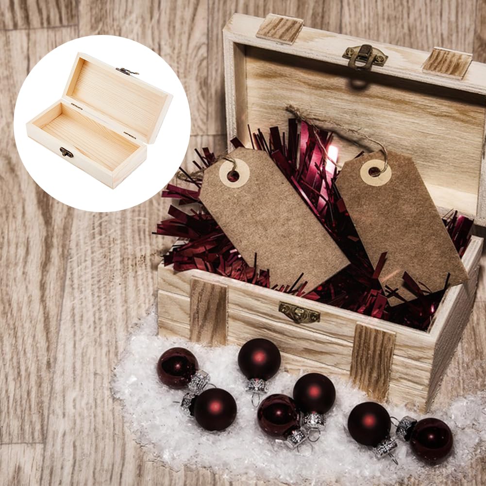 4 Boîtes En Bois Brut Avec Couvercle Coulissant – Idéal Pour Bijoux, Cartes, Collections | DIY Personnalisable
