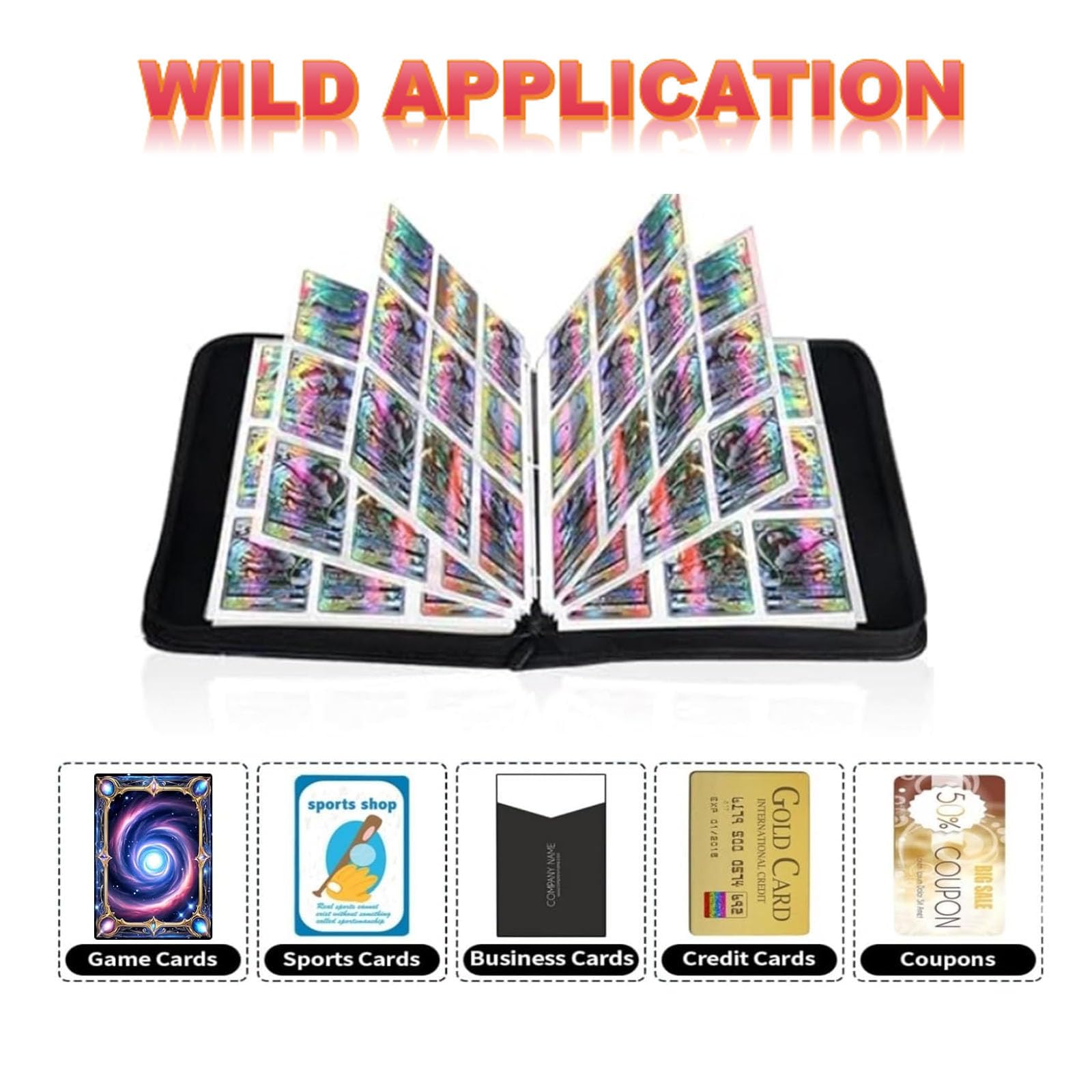 9-Pocket Kids Trading Card Binder, 900-Card Storage Album with 50 Removable Sleeves - Image 4