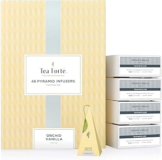 Tea Forte BULK PACK Orchid Vanilla Black Tea, 48 Handcrafted Pyramid Tea Infusers