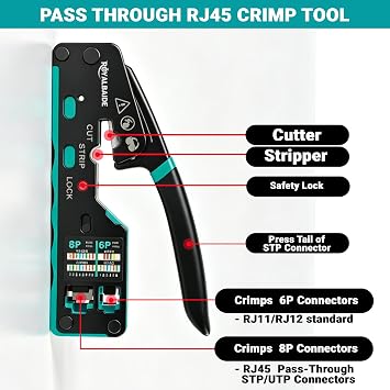 Cat5/Cat6 Modular All-in-One Ethernet Crimping Tool Kit