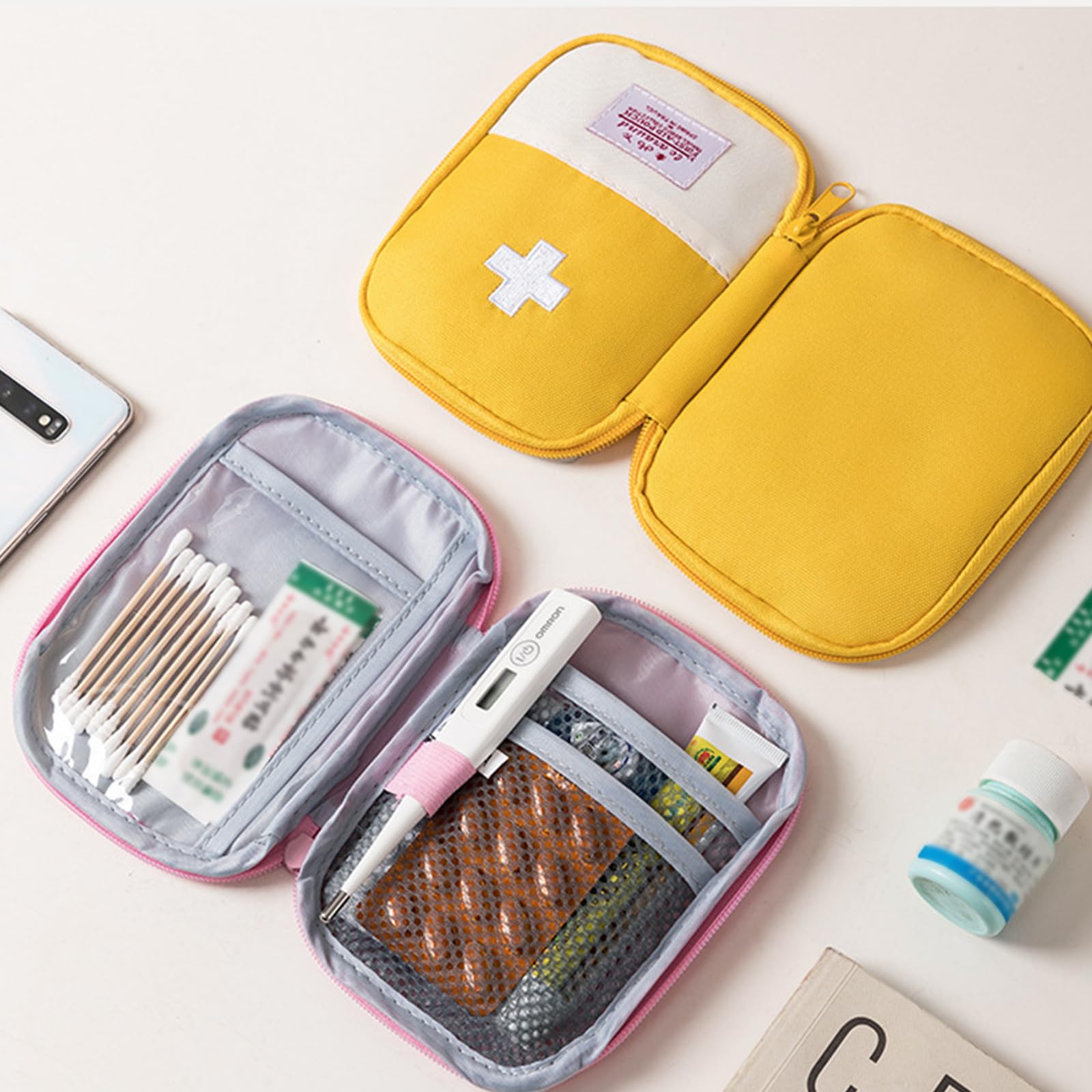JSTHHTT 4 Bolsas de Medicina de Viaje, Botiquín de Primeros Auxilios, Mini Kit de Supervivencia, Bolsa Médica para Emergencias al Aire Libre