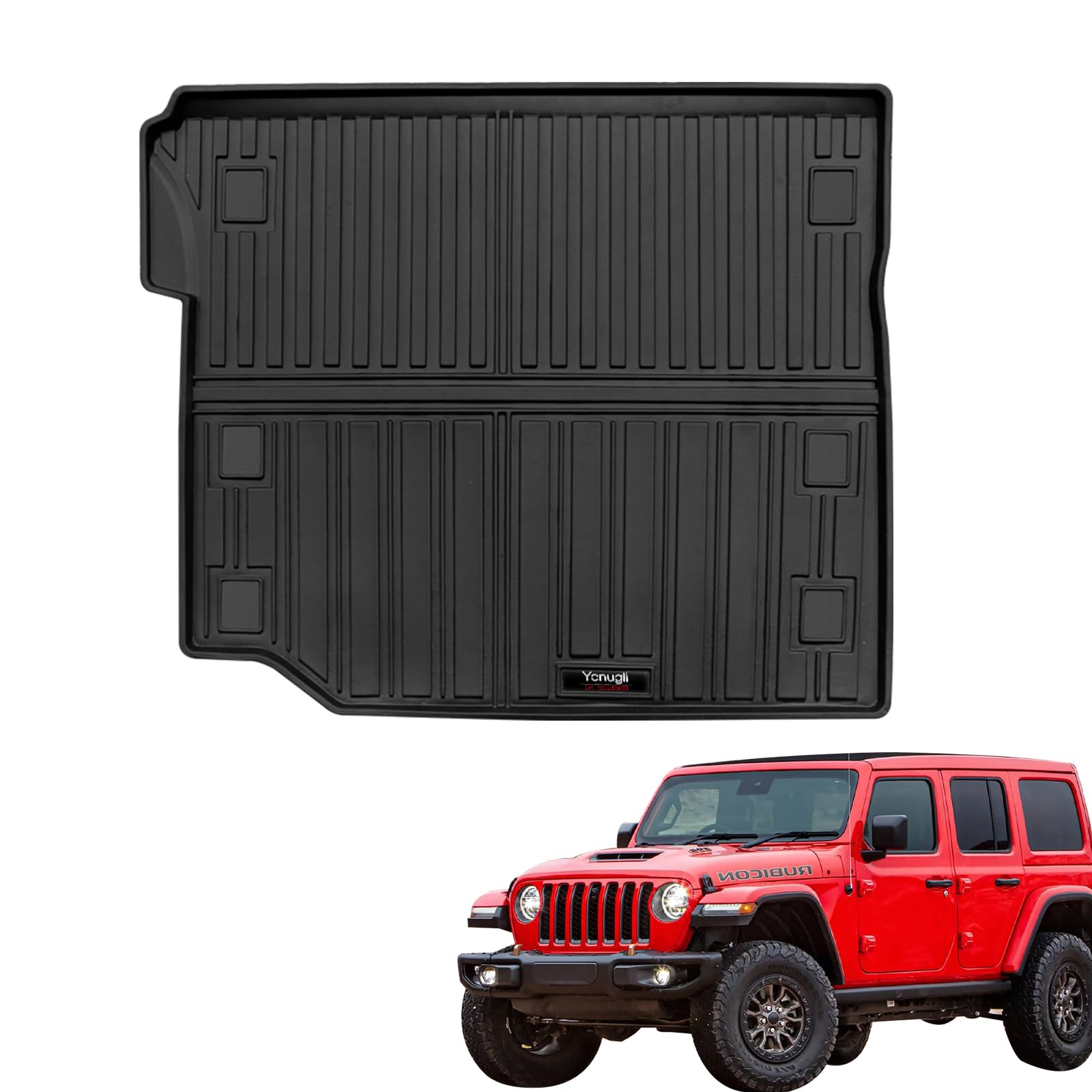 Custom for 2018-2025 Jeep Wrangler JL 4 Door Accessories Cargo Mats Trunk Liner All Weather TPE Protection Mat (Not fit 4XE Or JK)