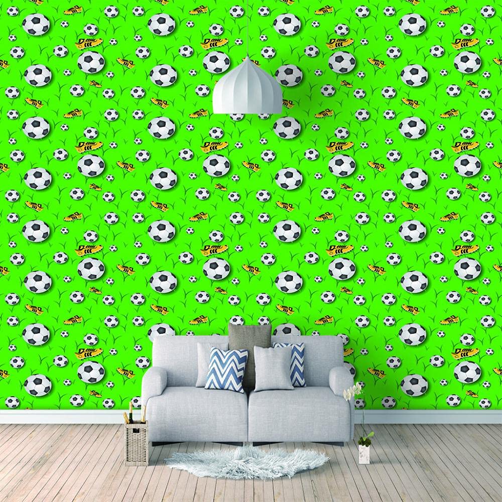 Adesivo da parete 3D da parete con calcio verde, per soggiorno, camera da letto, cameretta dei bambini, 250 cm x 175 cm