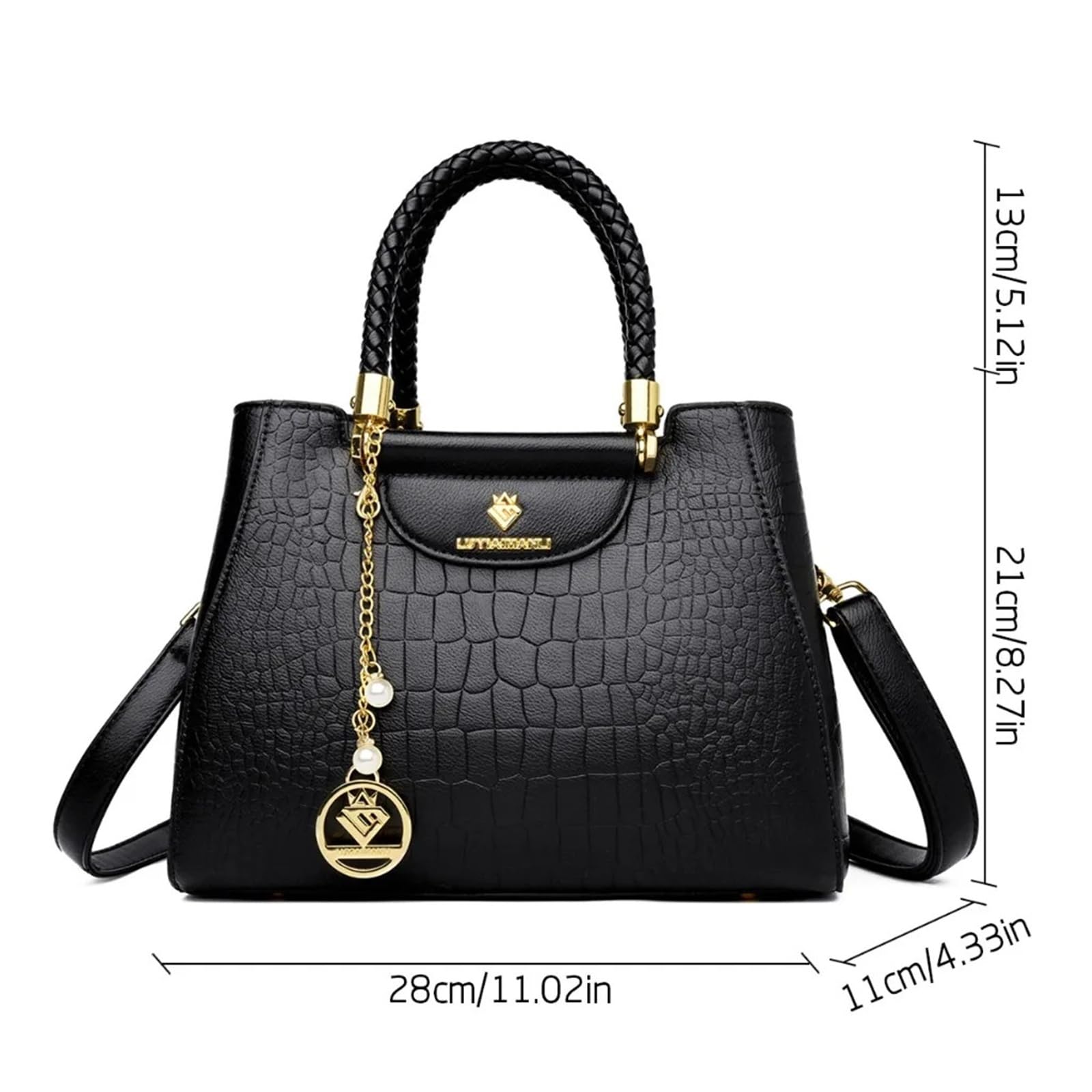 Elegancka torebka z plecionym uchwytem