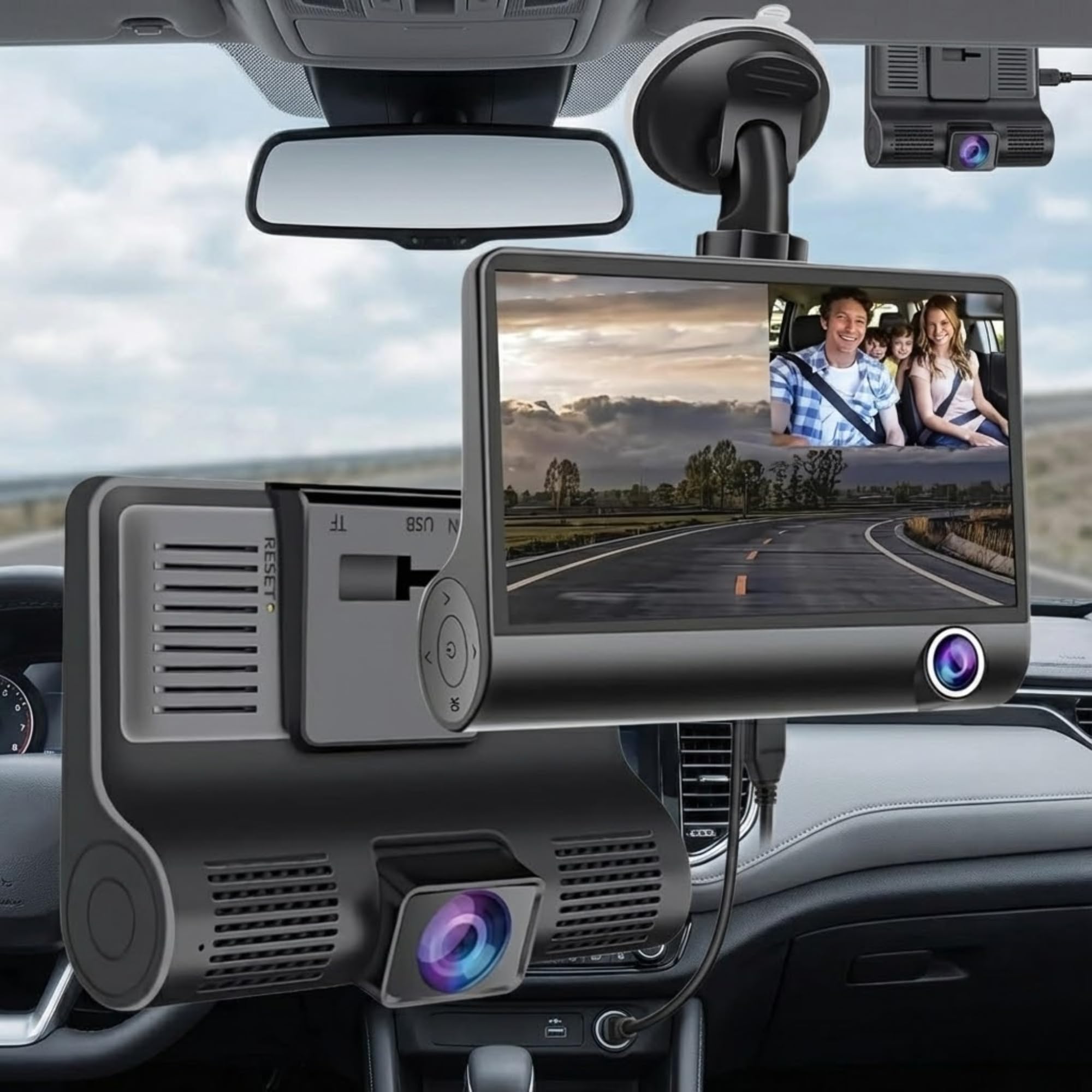 Drumstone (𝐒𝐏𝐄𝐂𝐈𝐀𝐋 𝟏𝟓 𝐘𝐄𝐀𝐑𝐒 𝐖𝐀𝐑𝐑𝐀𝐍𝐓𝐘) 3 Channel Dash Cam Full HD, Front Interior Rear Car Camera with G Sensor, Night Vision, Parking Mode, Waterproof Rear View Camera-image-41