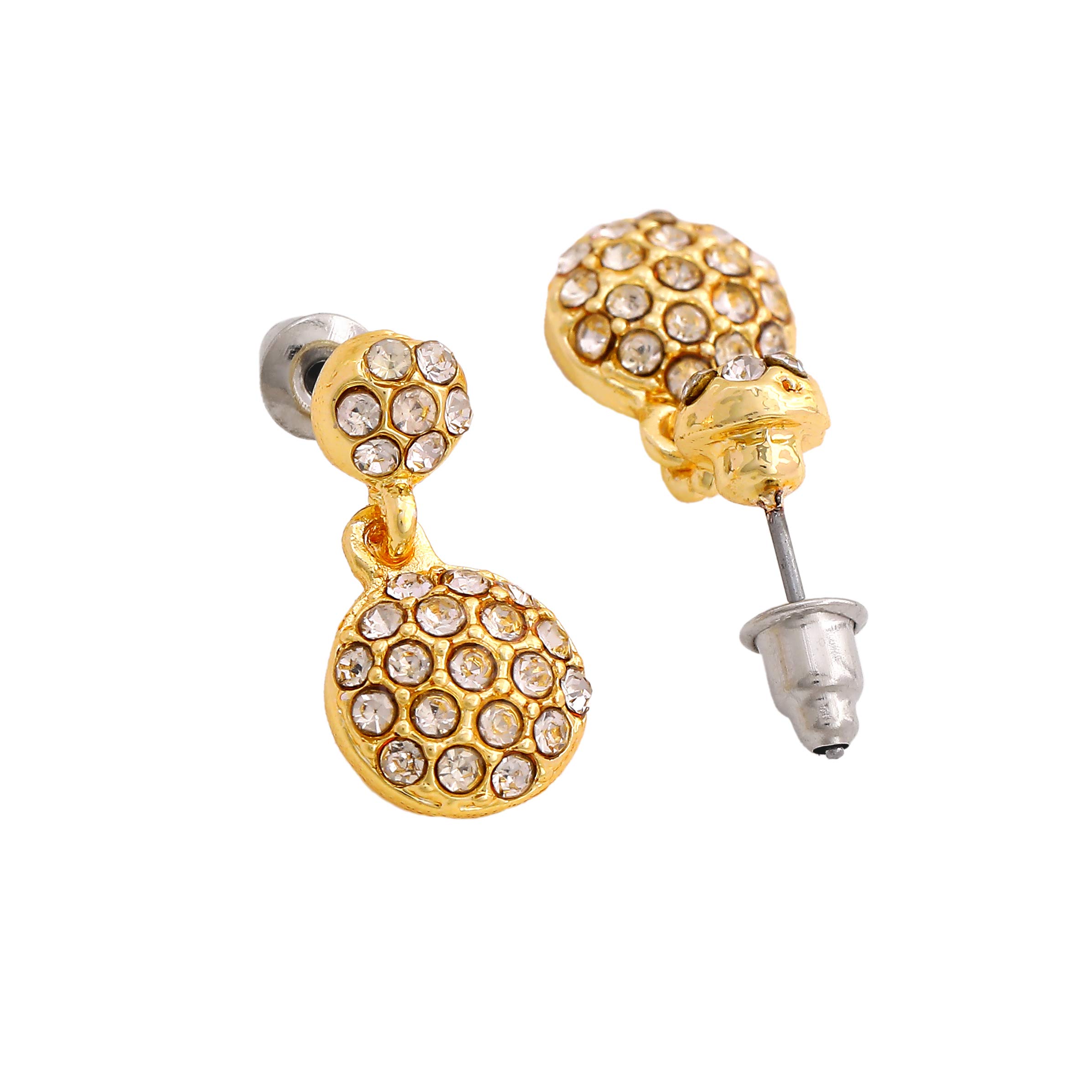 Tone Disco Ball Drop Earrings
