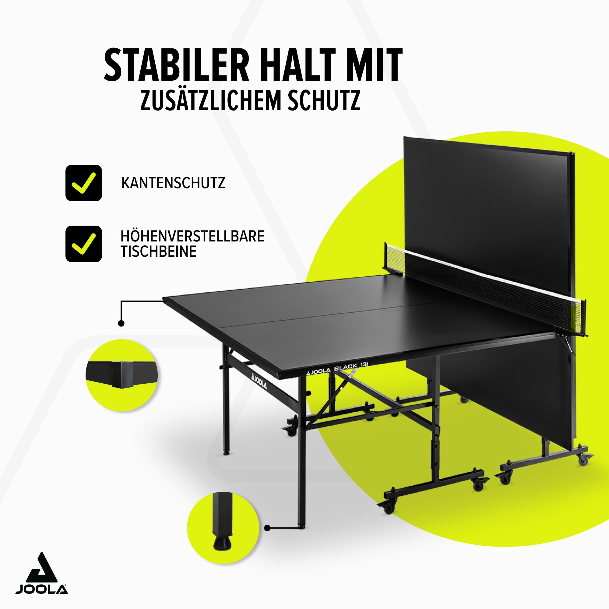JOOLA Tischtennisplatte Inside 13 Tischtennistisch Indoor klappbares Untergestell – Schneller Aufbau-inklusive Netz, blau, 274 x 152,5 x 76 cm