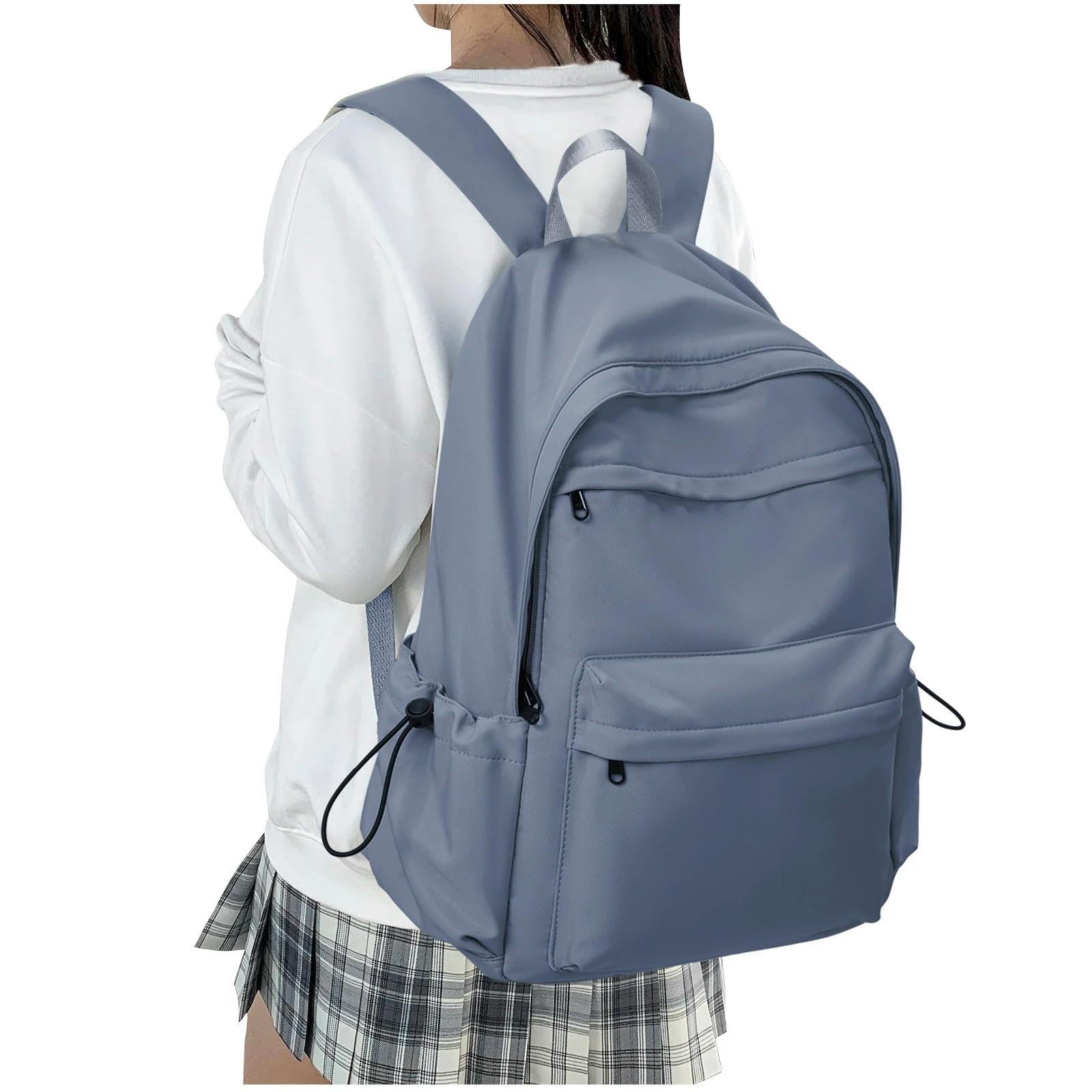 Zaino da Viaggio Universitario Casuale Grande capacità Leggero per Studenti della Scuola Superiore Zaini Scolastici Adolescenti Adatti al Laptop 14 Pollici-Beige