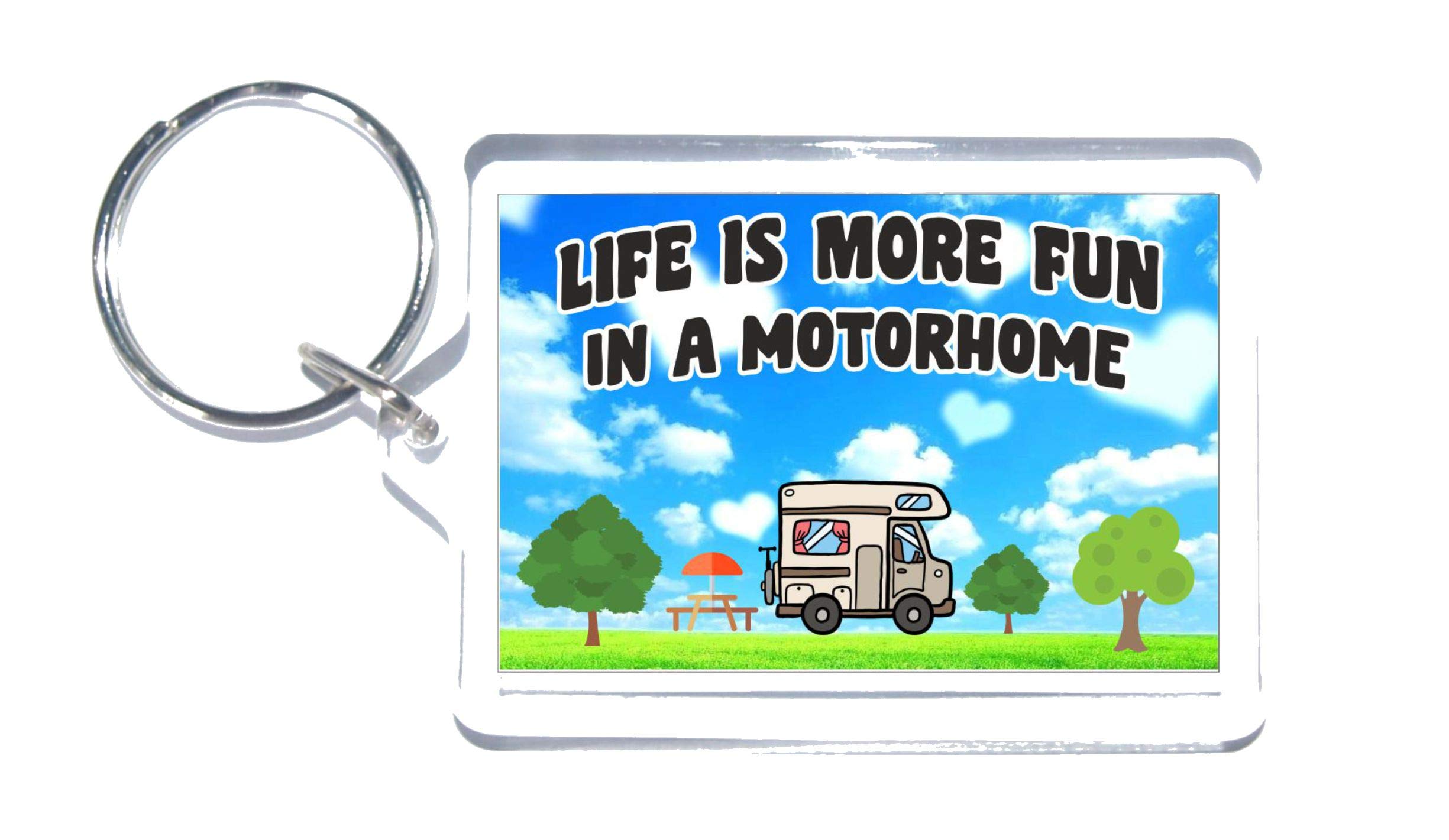 Fun Motorhome Lover Gift – Life Is More Fun In A Motorhome – Novelty Keyring – Fun Motorhome Present