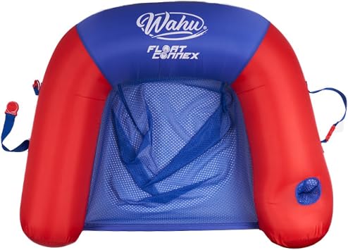 WAHU Float Connex Aqua Pool Seat with Connex Clips, Cupholder, and Inflate Valve, Inflatable Pool Float Chair for Adults and Kids Ages 8+