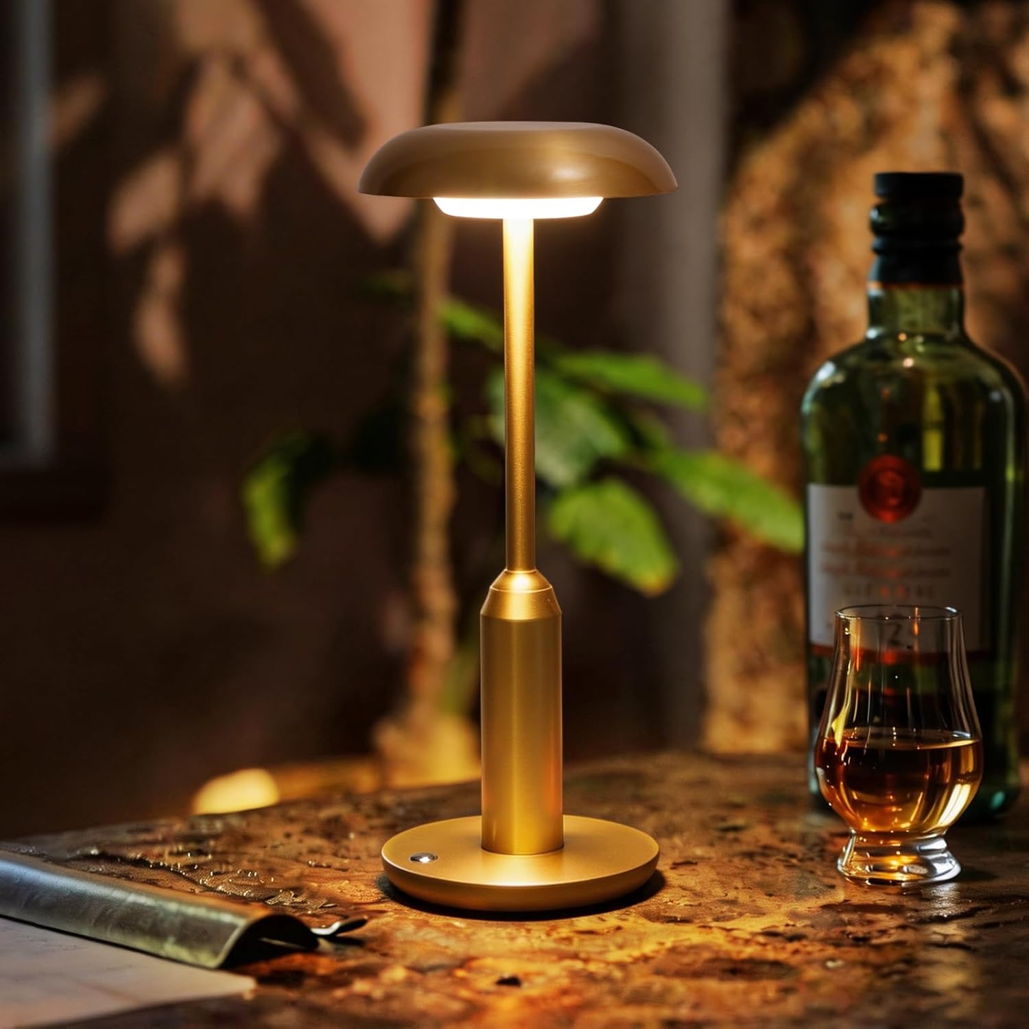 Cordless Rechargeable Table Lamp, 3 Color Stepless Dimming Touch Lamp with Memory Function, for Restaurant Home Dining Kitchen Outdoor Patio